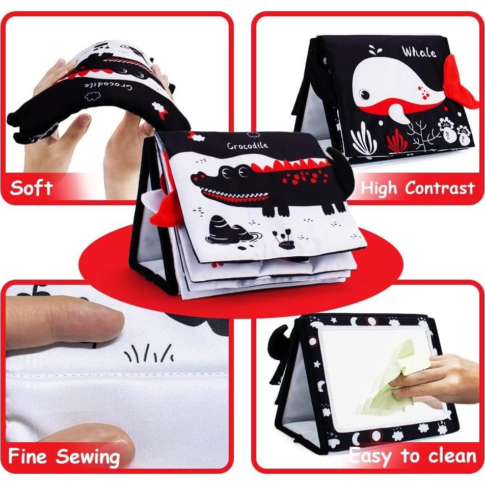 Espejo Sensorial para Bebés Oarifun 3D con Libro Suave