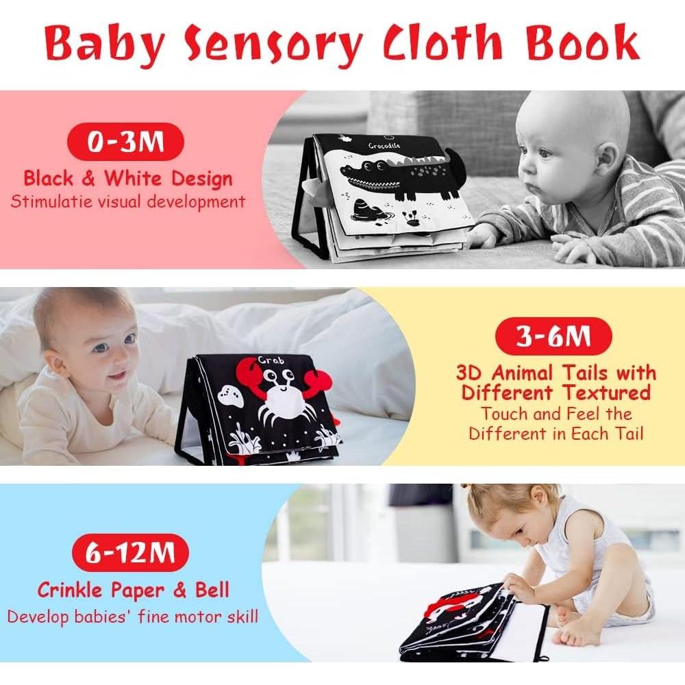 Espejo Sensorial para Bebés Oarifun 3D con Libro Suave