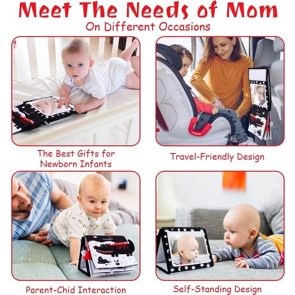 Espejo Sensorial para Bebés Oarifun 3D con Libro Suave