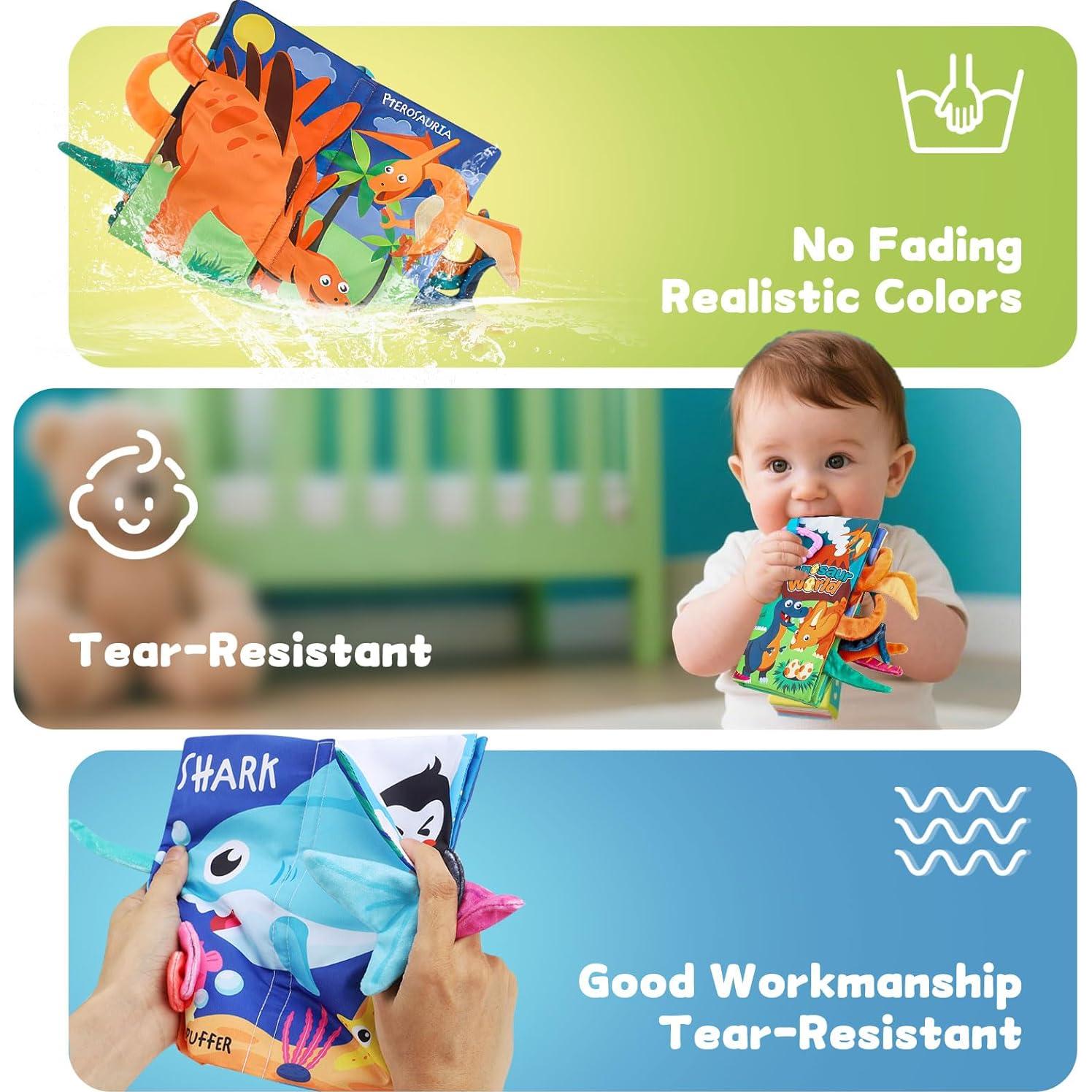 Libros Suaves para Bebés 0-12 Meses - Juguetes Interactivos