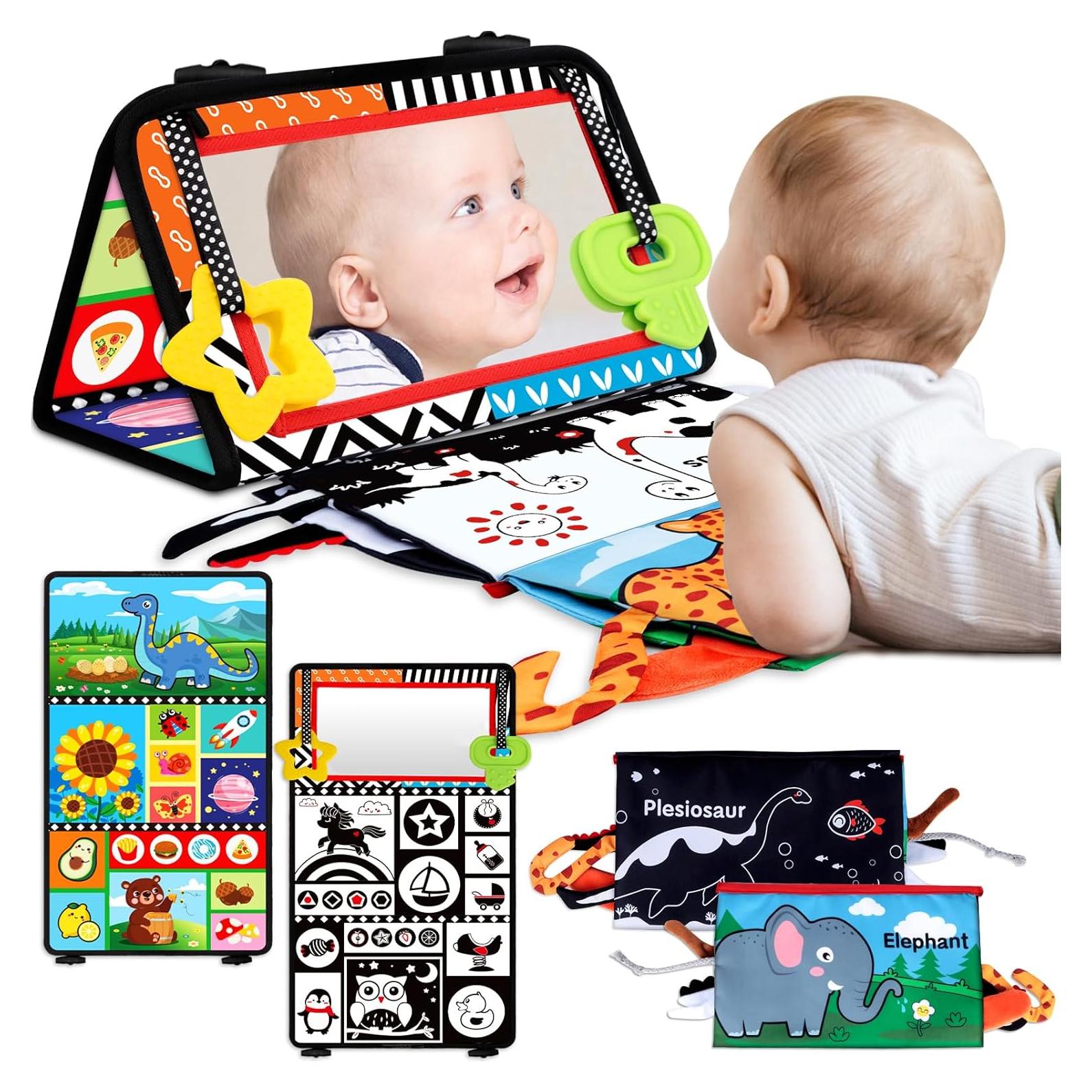 Espejo Tummy Time Aboosam 3 en 1 con Libro y Mordedor