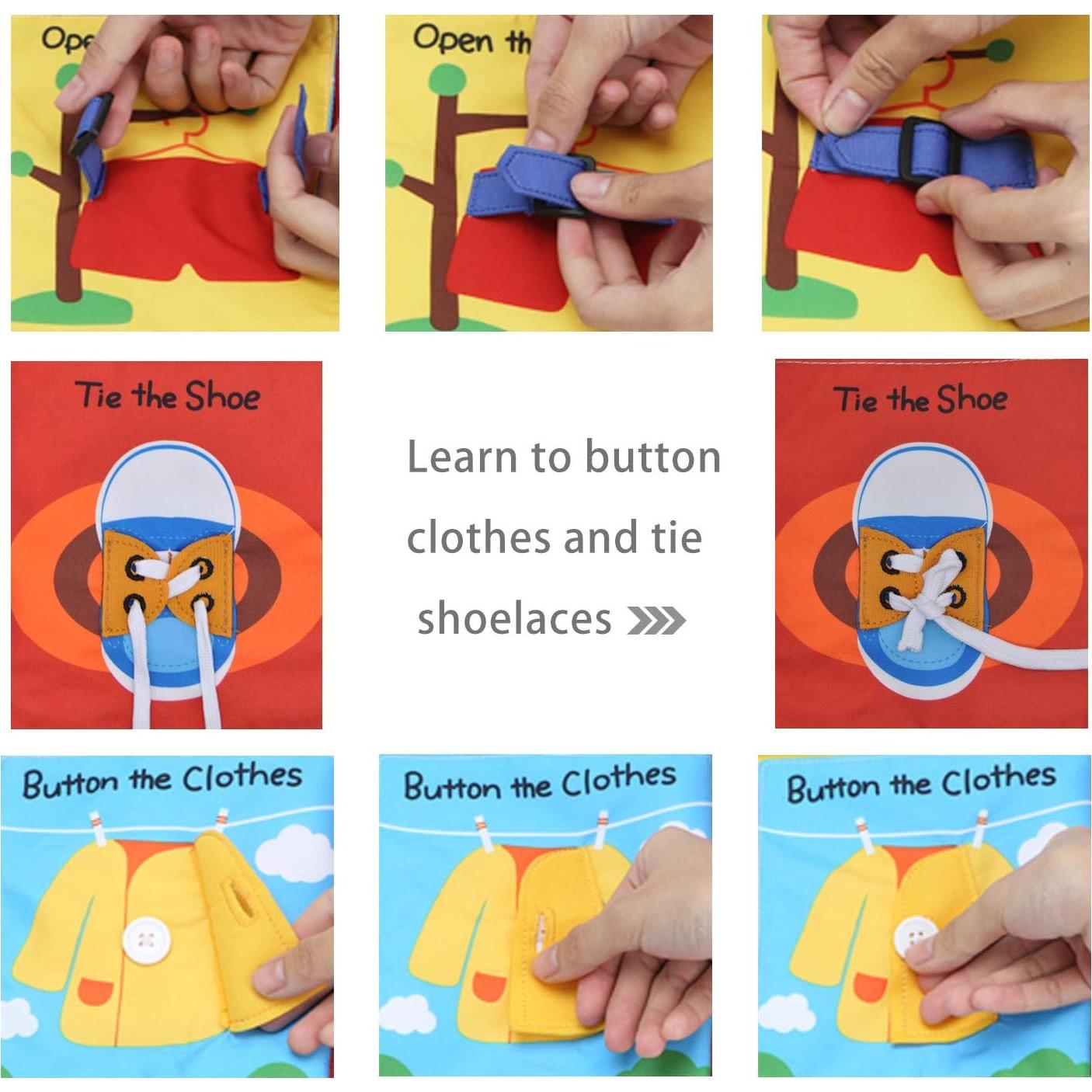 Libro de Tela Montessori beiens - Juguete Educativo 0+ Años