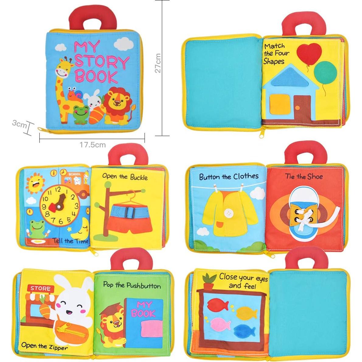 Libro de Tela Montessori beiens - Juguete Educativo 0+ Años