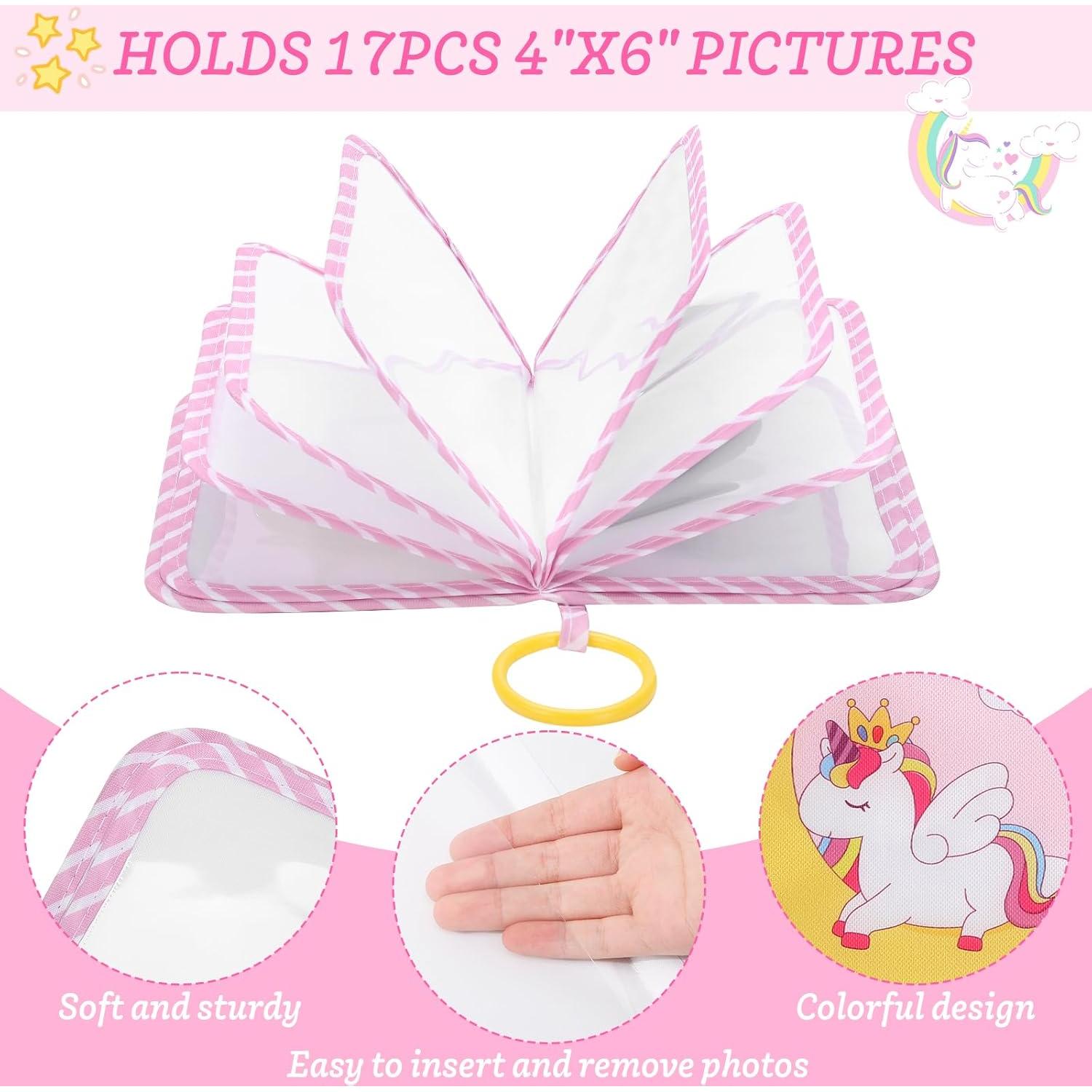 Álbum de fotos para bebés Rhoxshy Unicornio 17 páginas Rosa