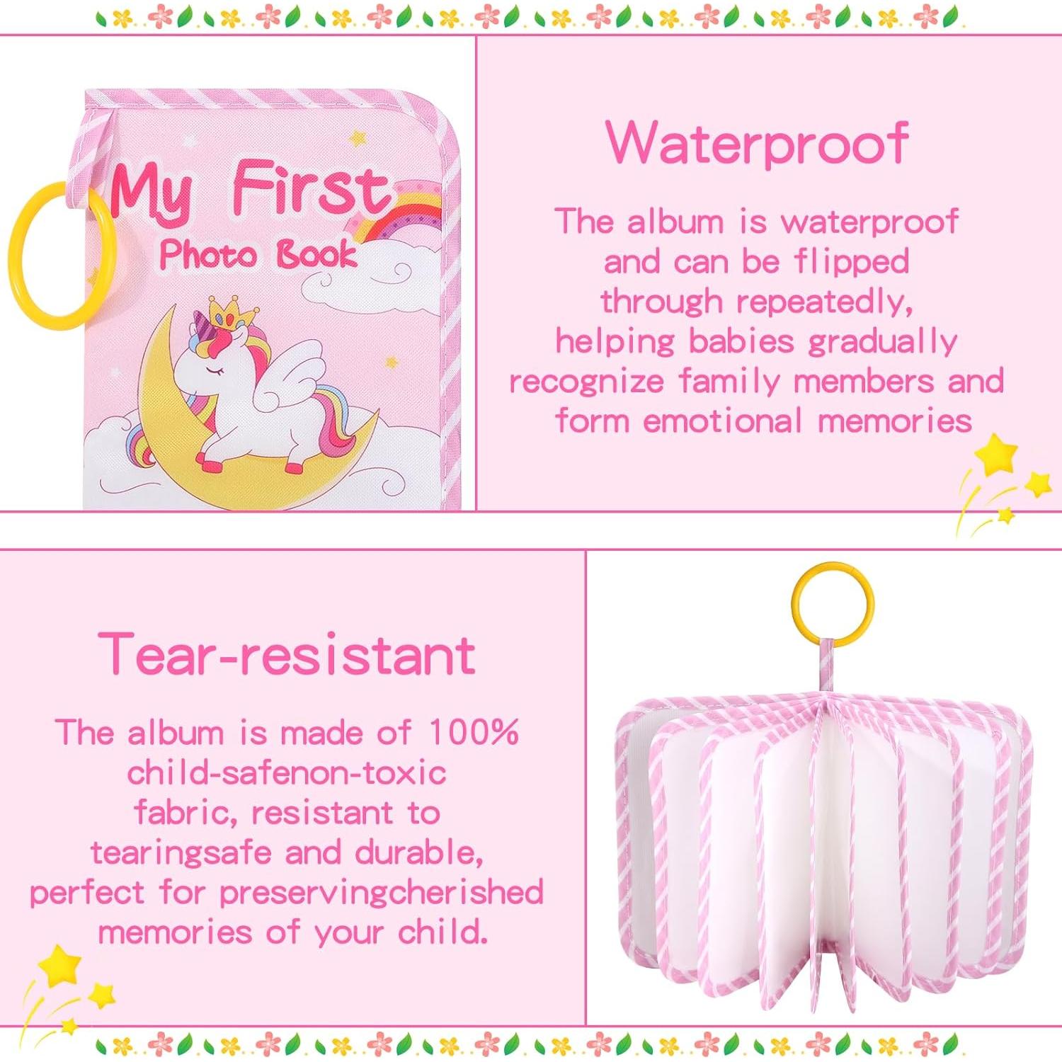 Álbum de fotos para bebés Rhoxshy Unicornio 17 páginas Rosa