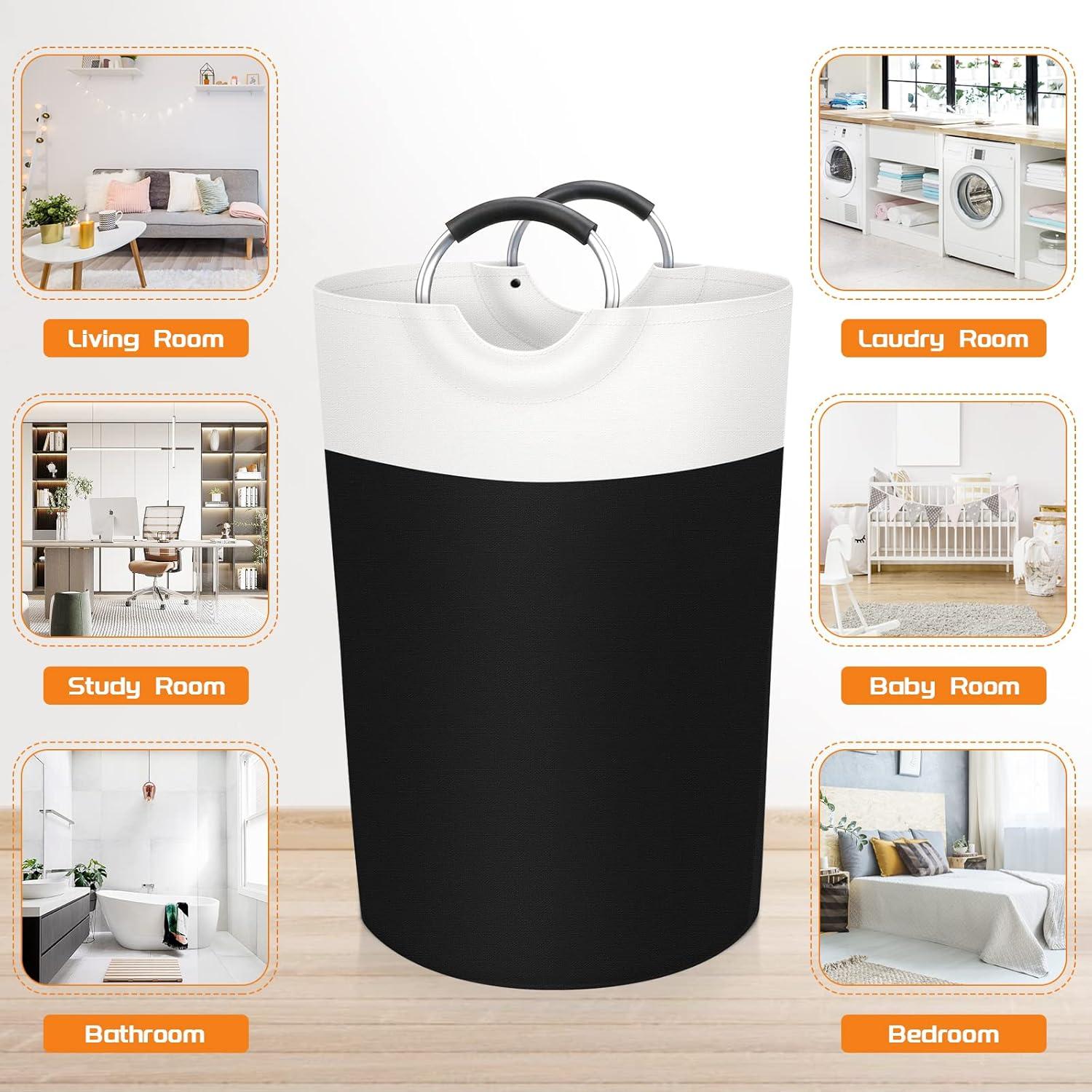 Cesto de Ropa BlissTotes 75L Impermeable Plegable Negro