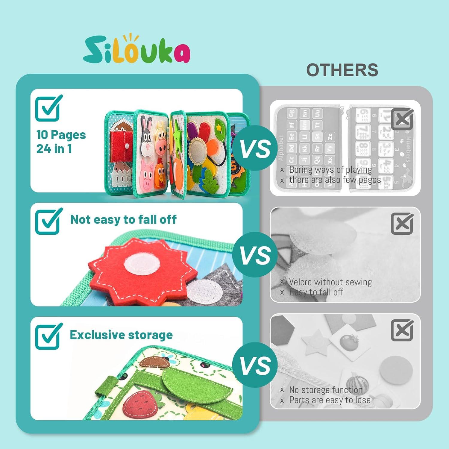 Libro Ocupado Montessori Silouka Granja 24 Actividades 0.53 kg