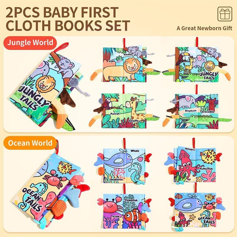 Libros Sensoriales para Bebés YySiRui - 2PCS Crinkle 0-6 Meses