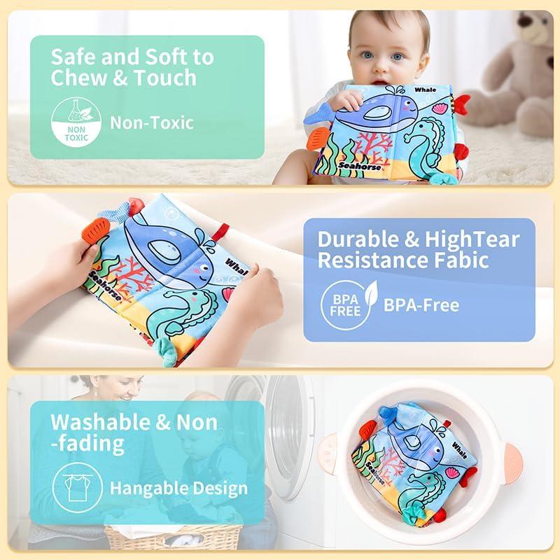 Libros Sensoriales para Bebés YySiRui - 2PCS Crinkle 0-6 Meses