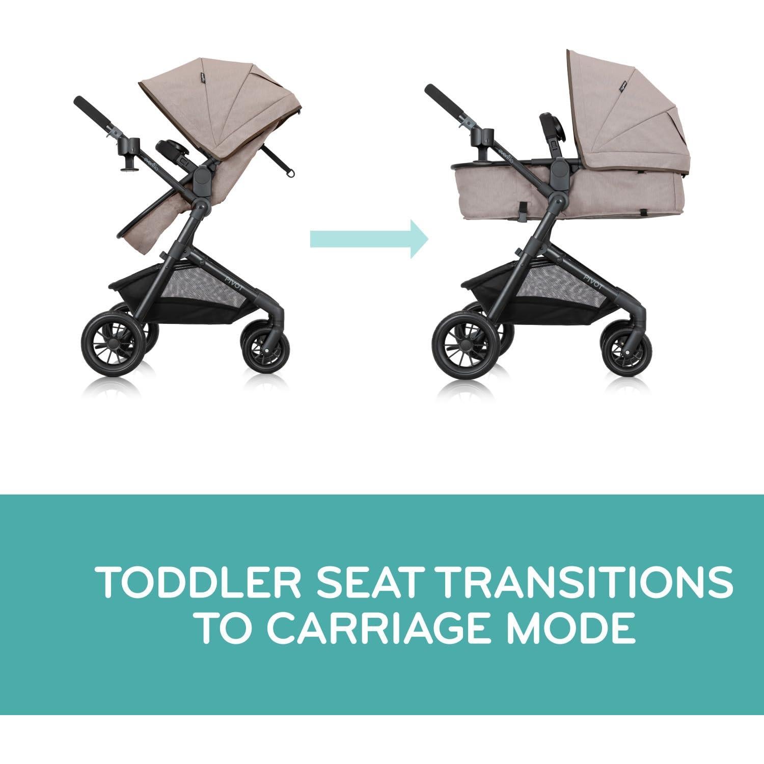 Sistema de Viaje Modular Evenflo Pivot con Asiento LiteMax Gris