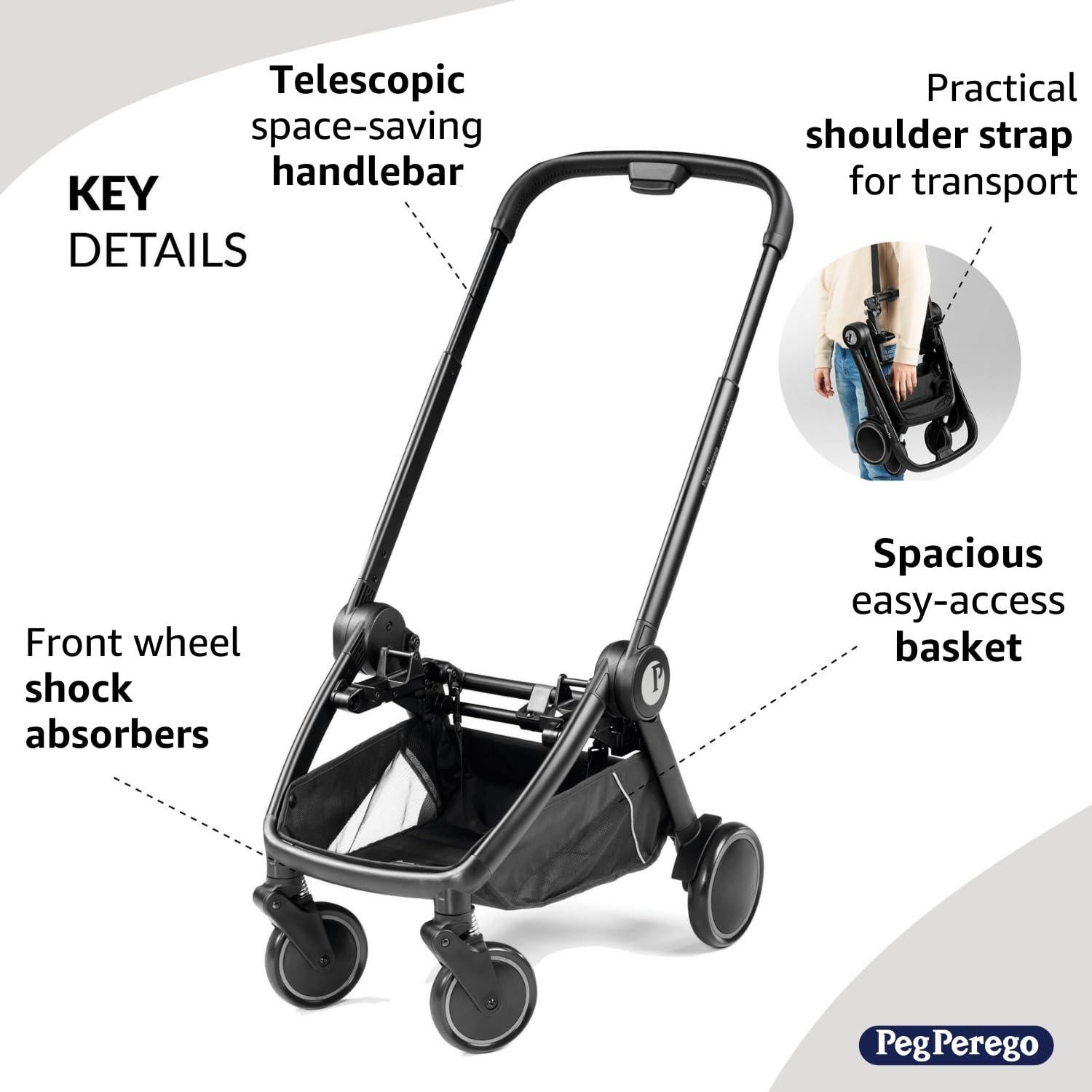 Cochecito Peg Perego City Loop Plegable 5.7 kg Negro