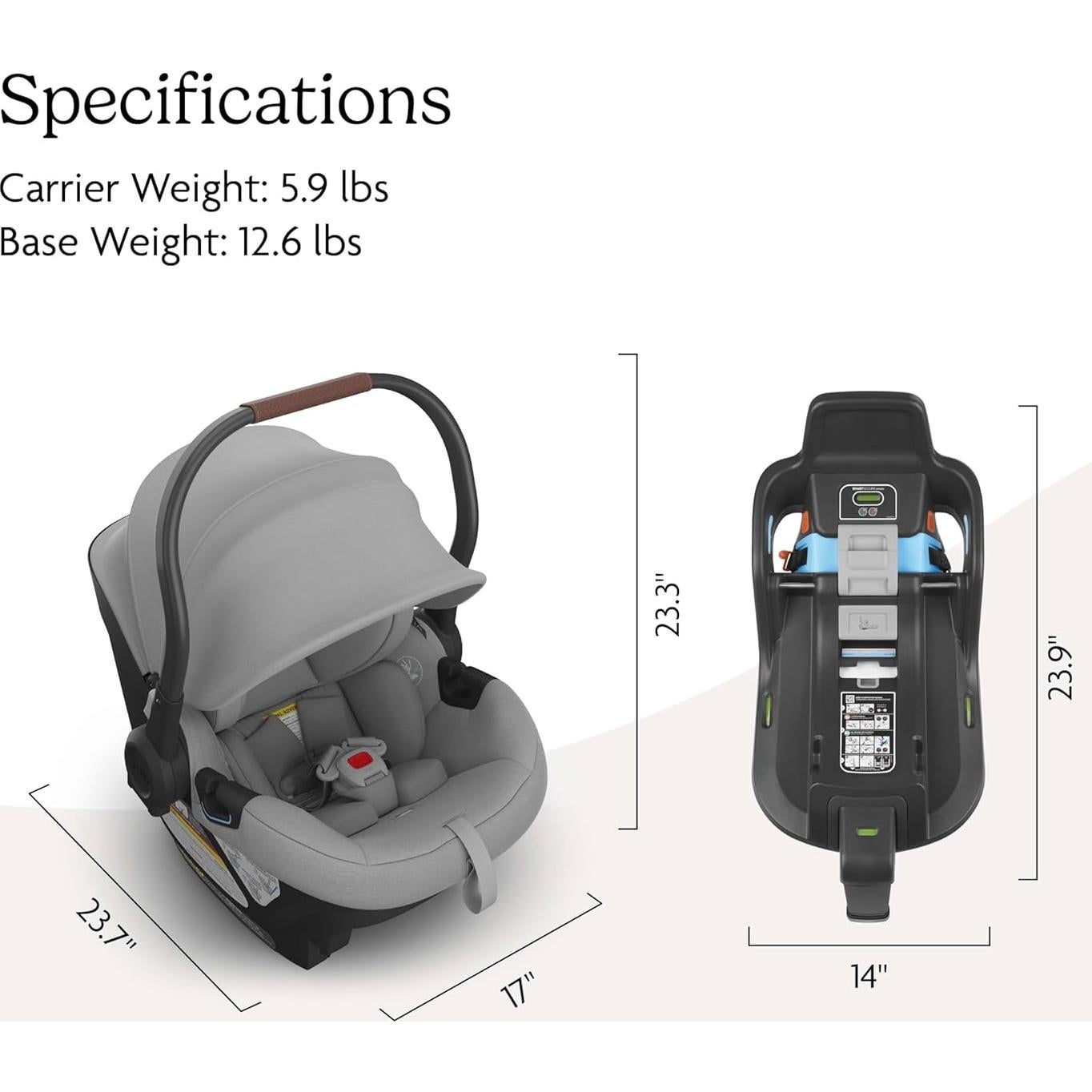 Silla de Auto UPPAbaby Aria Ligera 2.72 kg con Base y Inserto