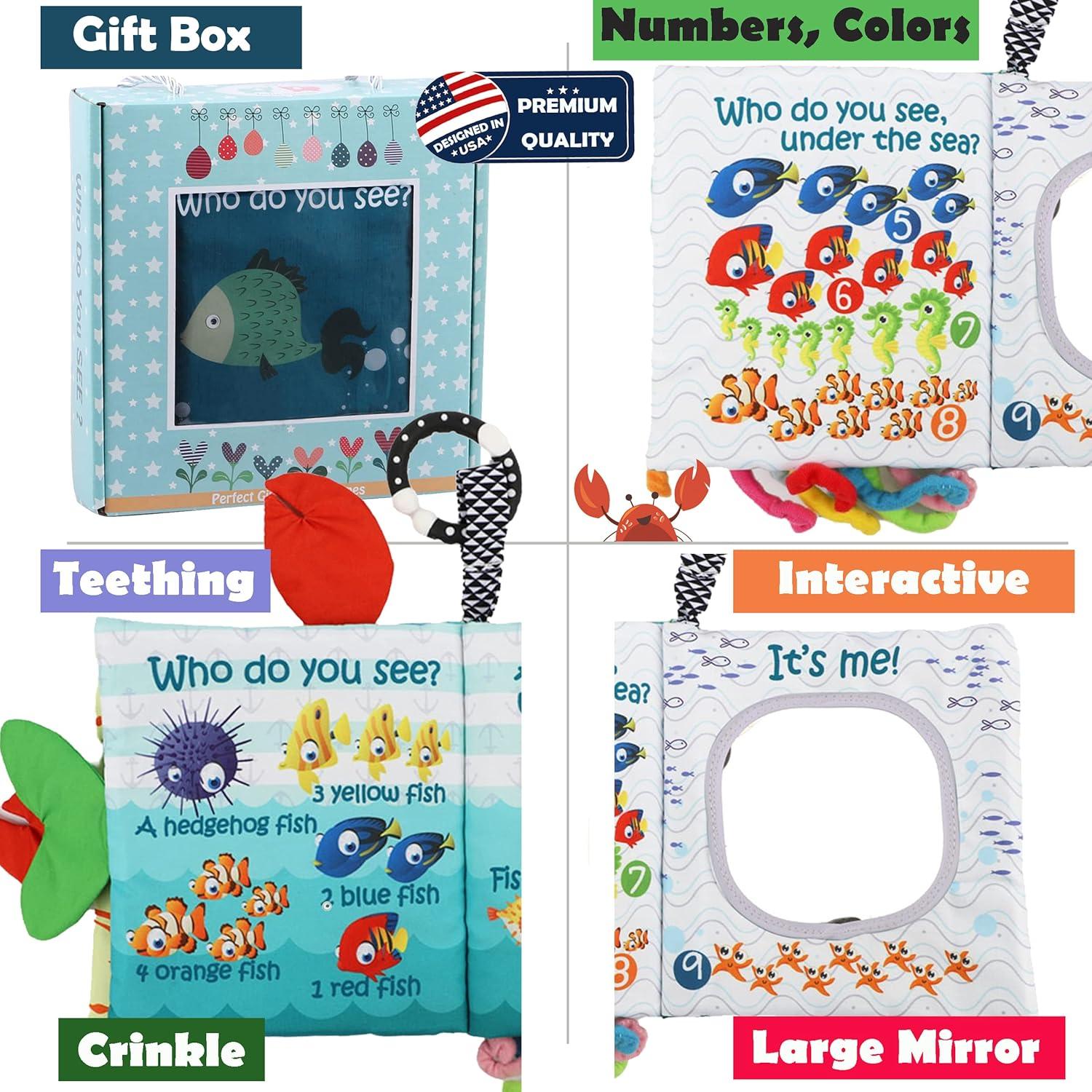 Libro de Tela Crinkle para Bebés Bebe Mondo - Animales Marinos