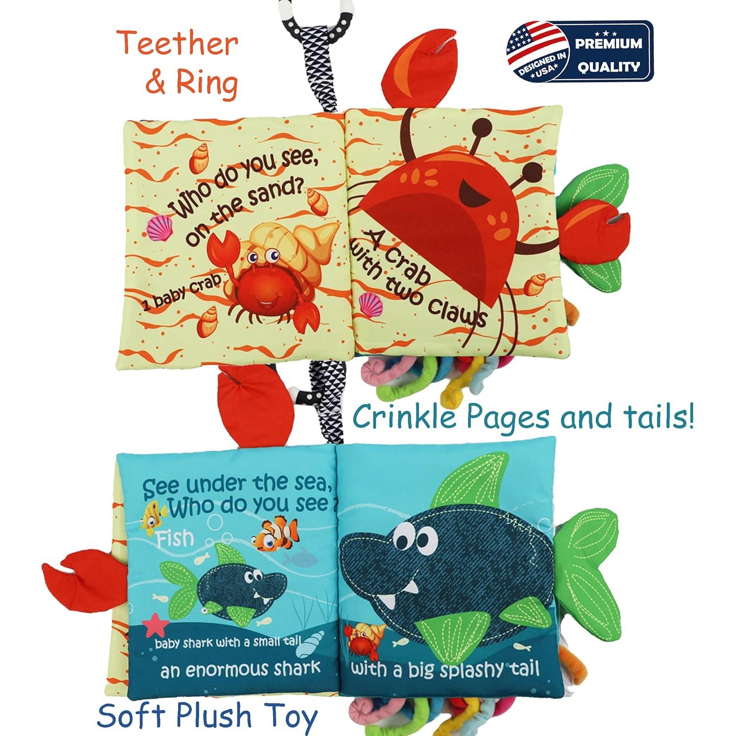 Libro de Tela Crinkle para Bebés Bebe Mondo - Animales Marinos