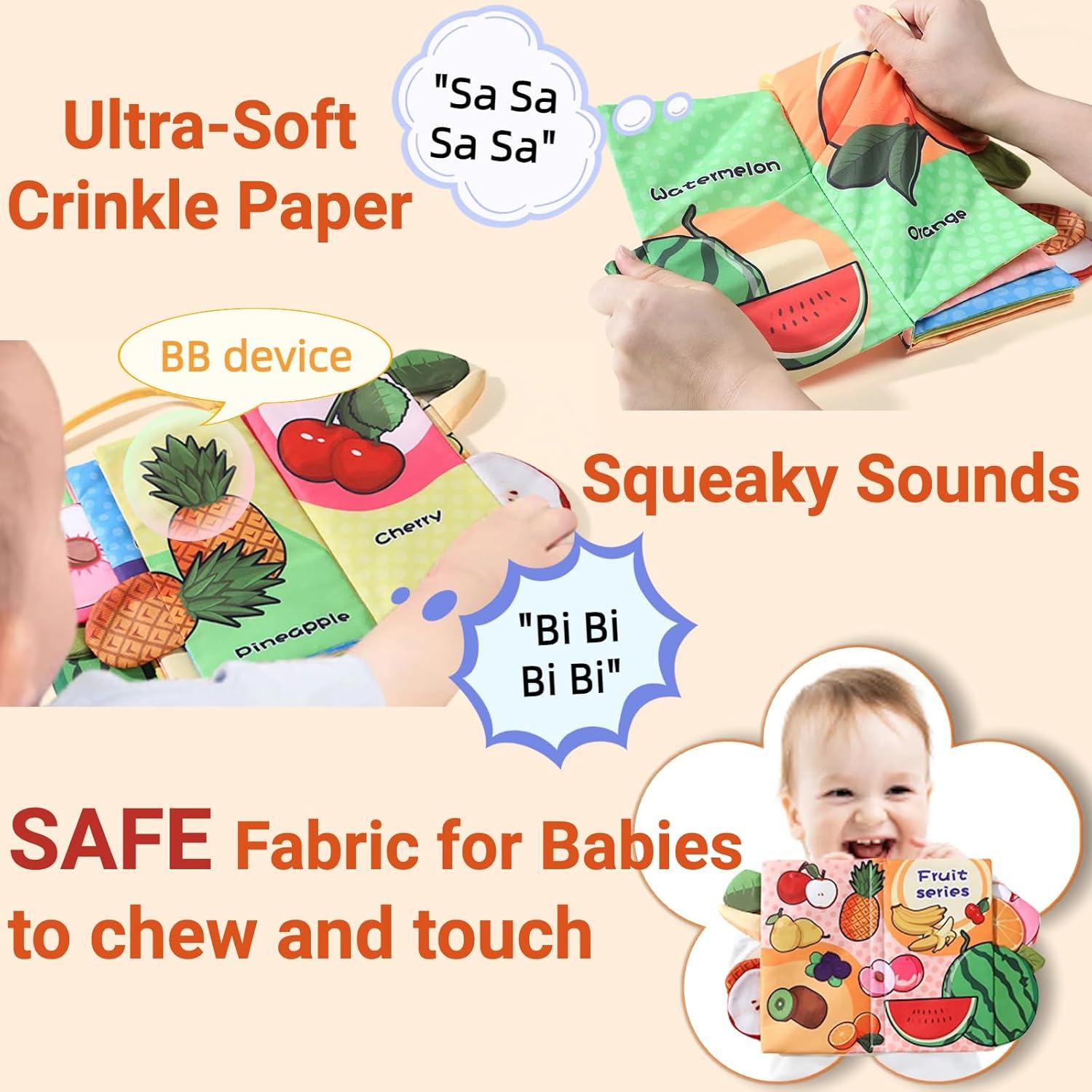 Libro de Tela Suave Crinkle para Bebés 0-12 Meses - Chochumy
