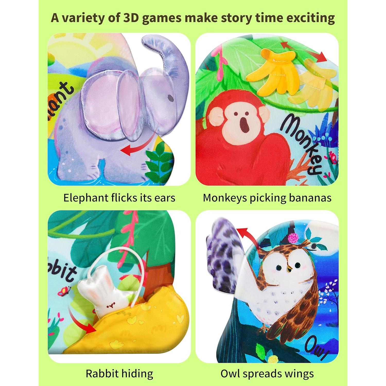 Libro de Tela Suave para Bebés Jovow 0-3 Años Dentición