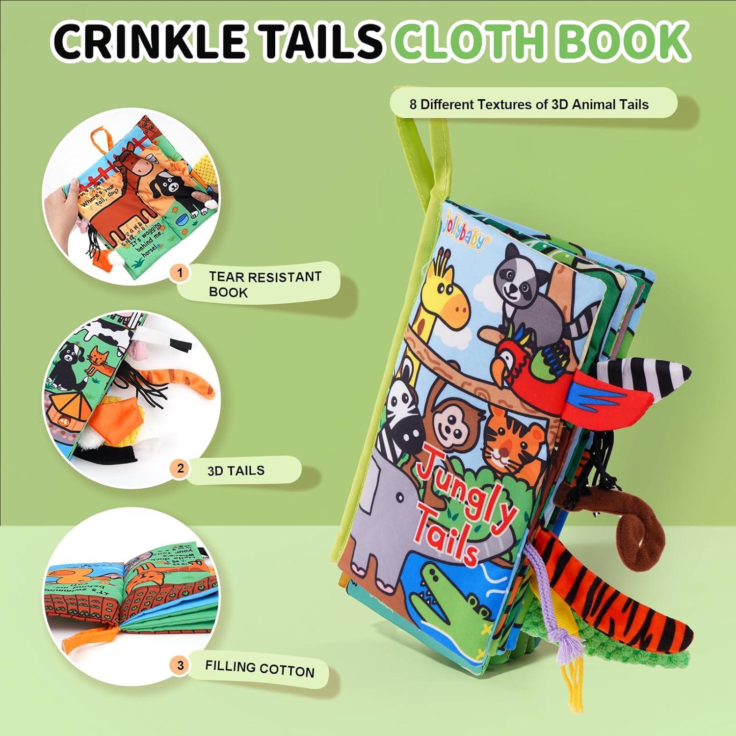 Libro de Tela Crinkle Jollybaby para Bebés 0-12 Meses