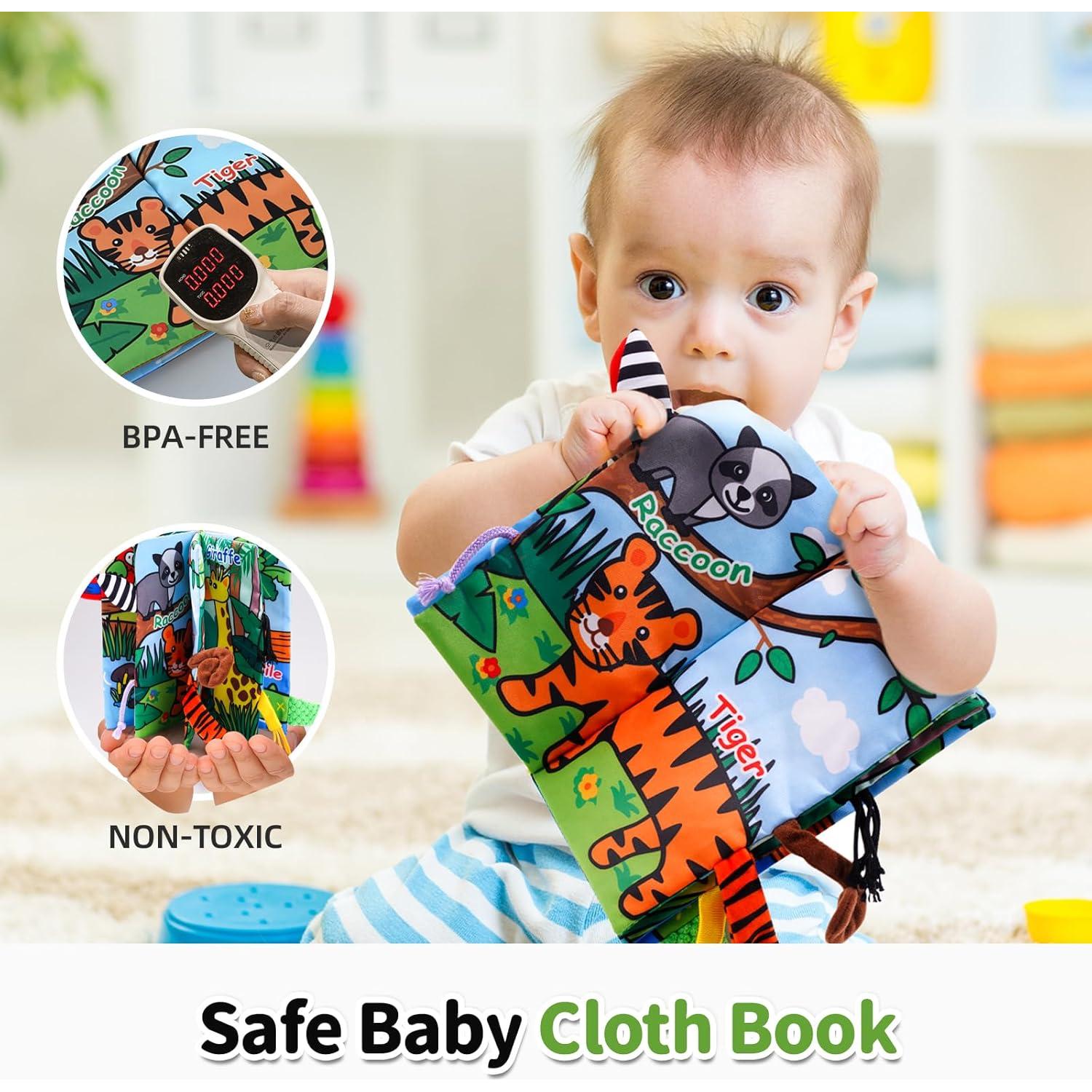 Libro de Tela Crinkle Jollybaby para Bebés 0-12 Meses