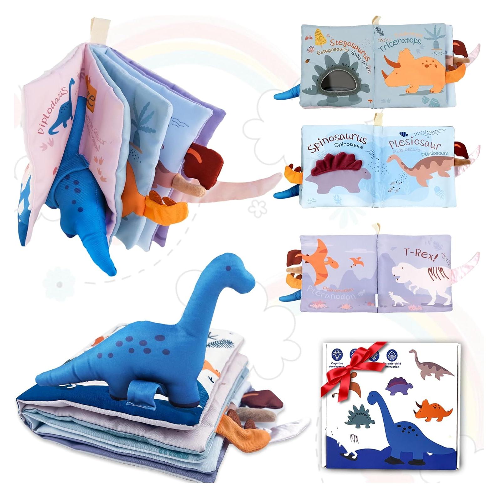 Libro de Tela para Bebés Richgv Dino 0-12 Meses 3D