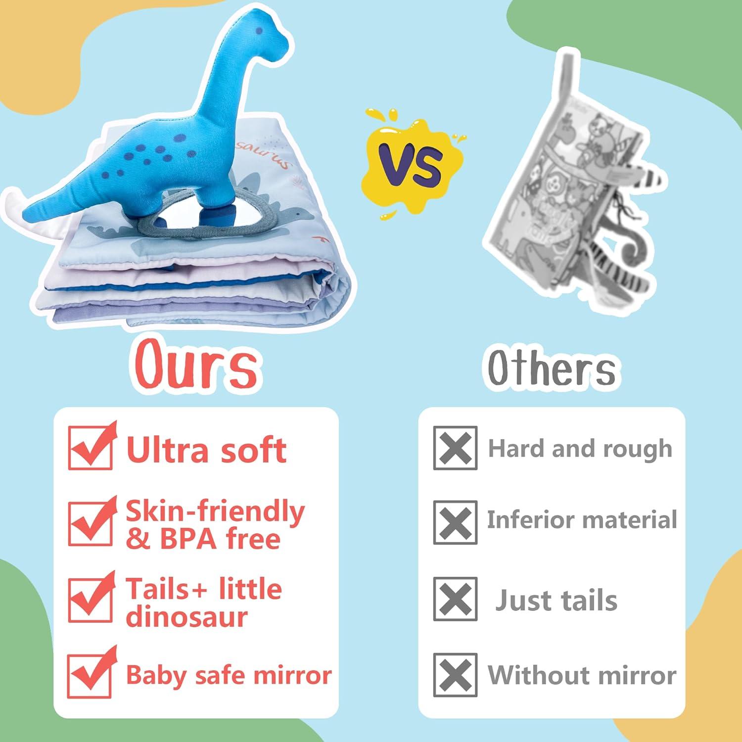 Libro de Tela para Bebés Richgv Dino 0-12 Meses 3D