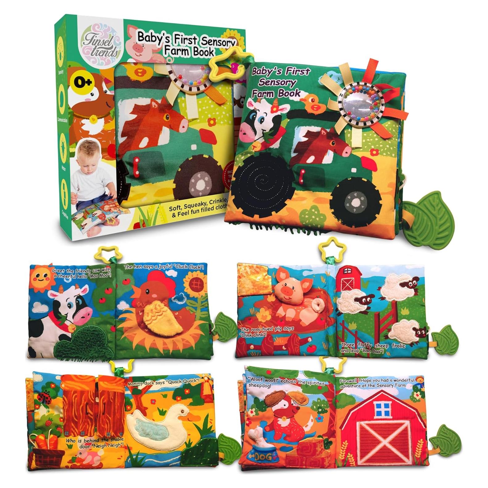 Libro de Tela para Bebés Tinselhome 0-3 Años Suave y Seguro