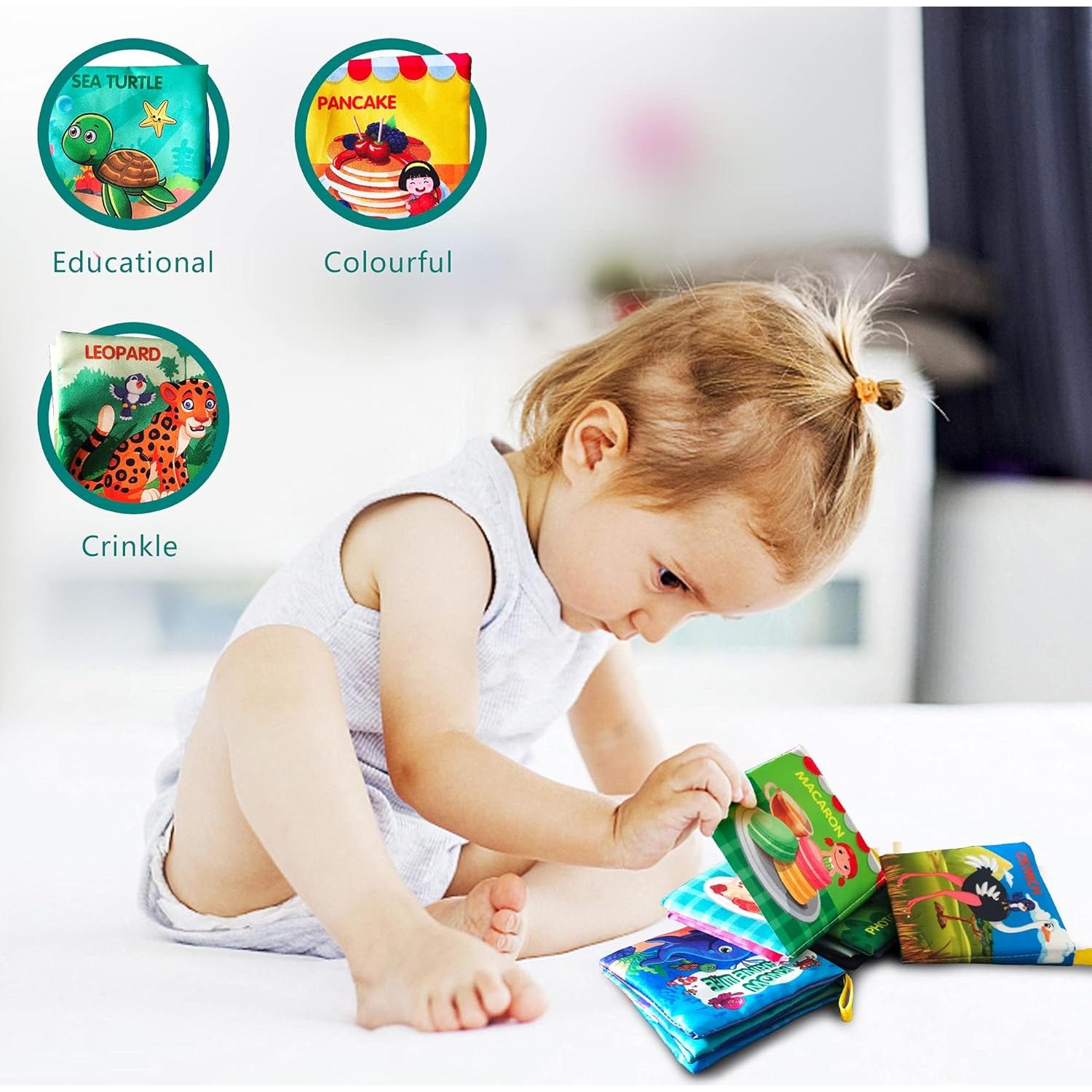 Libros de Tela Suave para Bebés AMINFUN - Paquete de 4