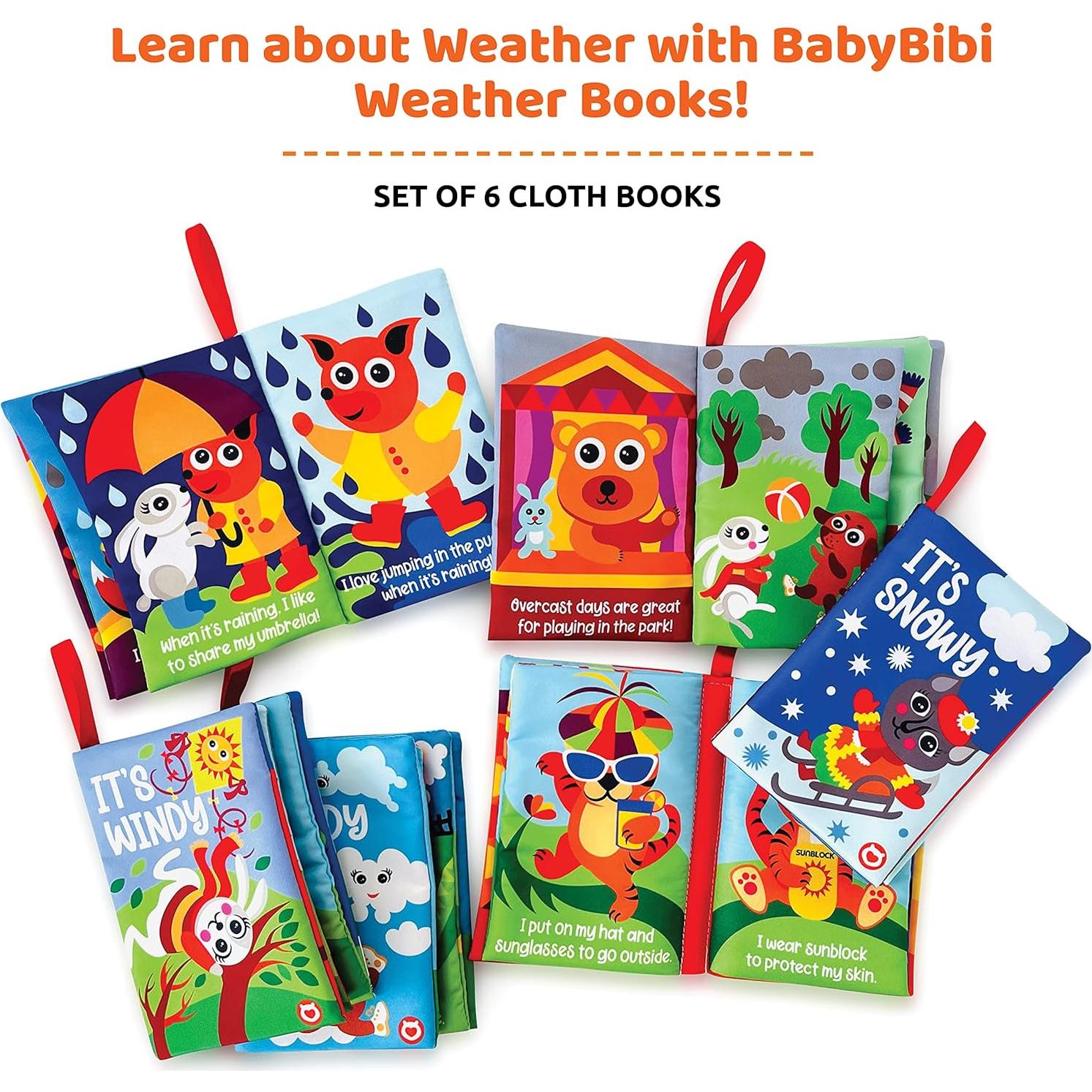 Libros de Tela BabyBibi - Juego de 6 para Bebés 3+ Meses