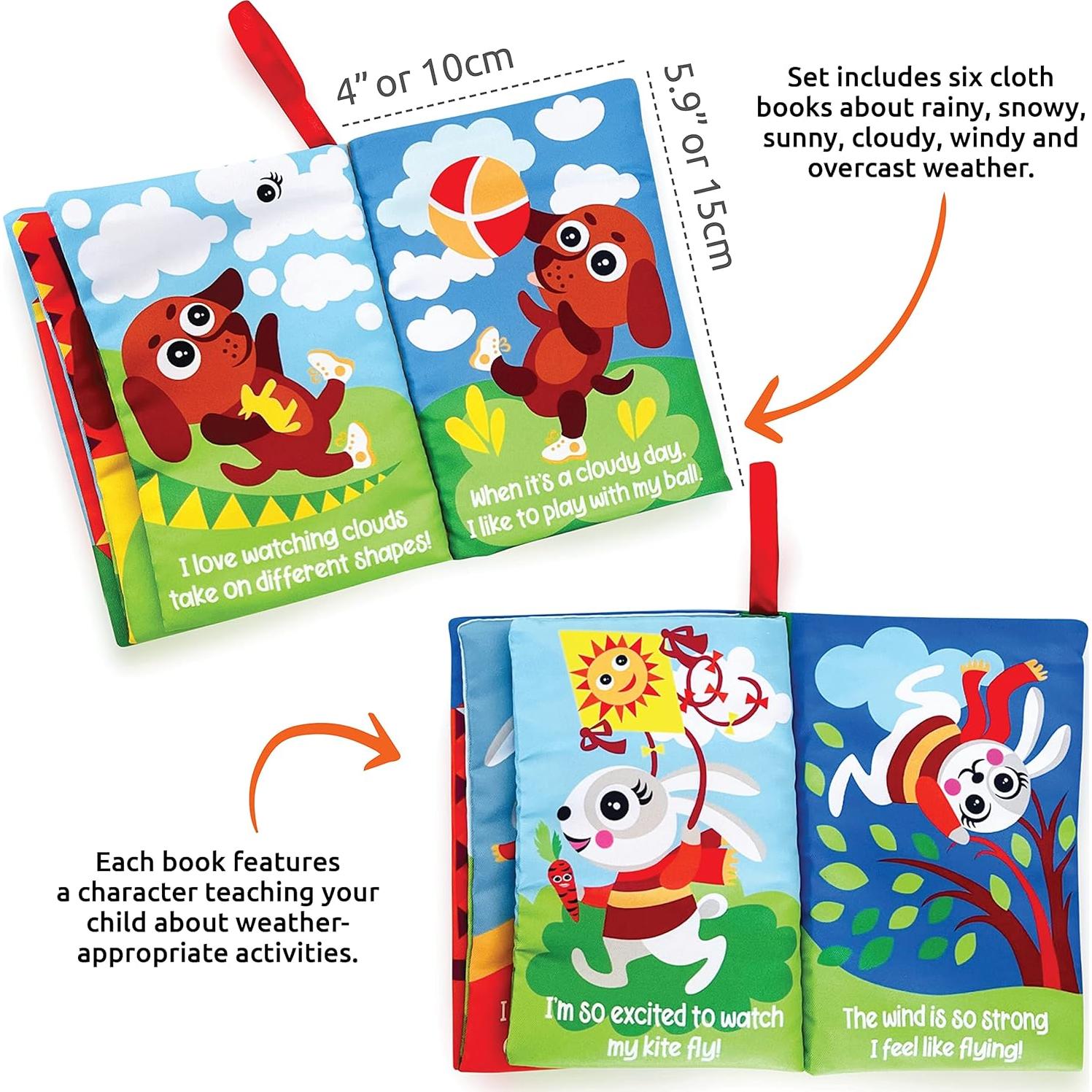 Libros de Tela BabyBibi - Juego de 6 para Bebés 3+ Meses