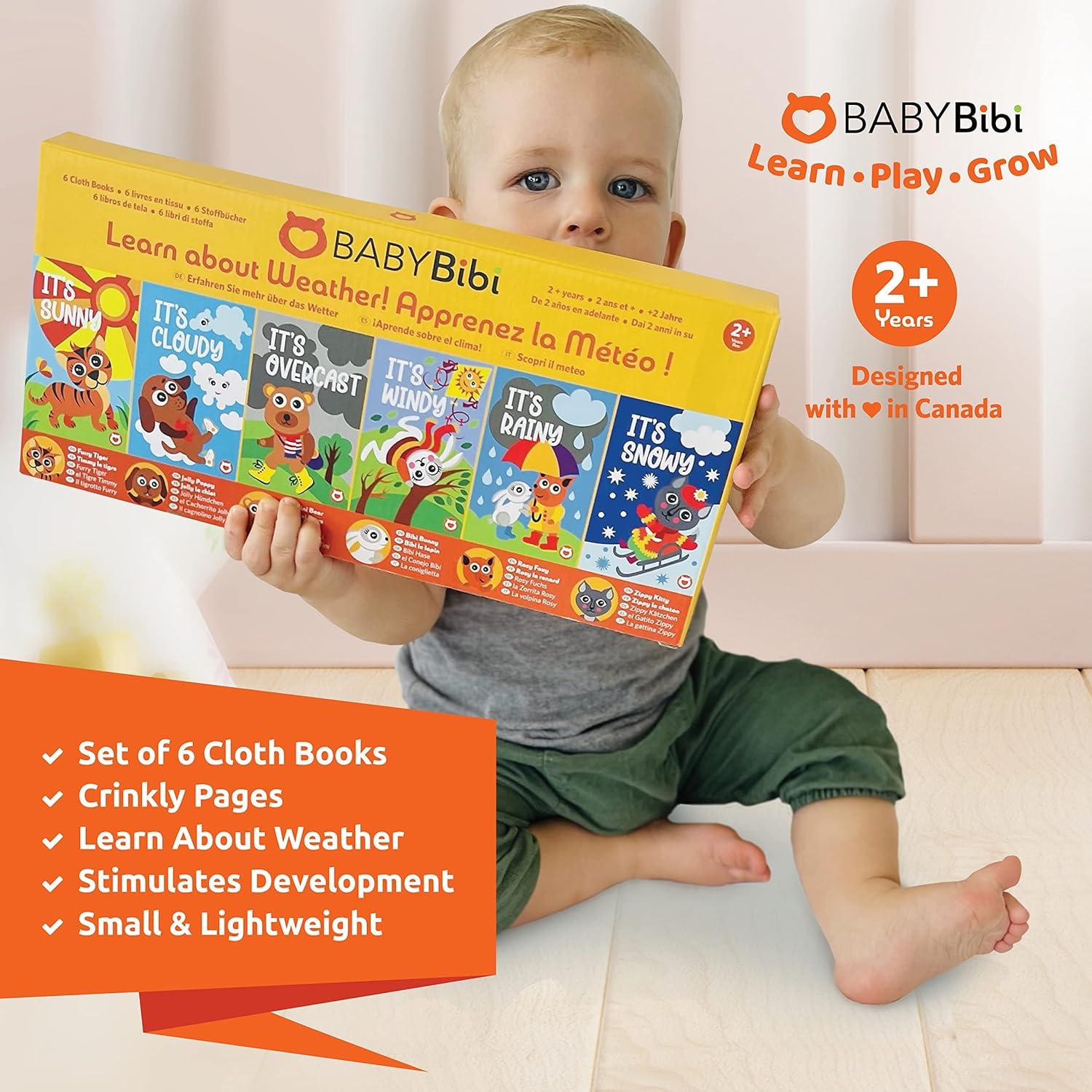 Libros de Tela BabyBibi - Juego de 6 para Bebés 3+ Meses