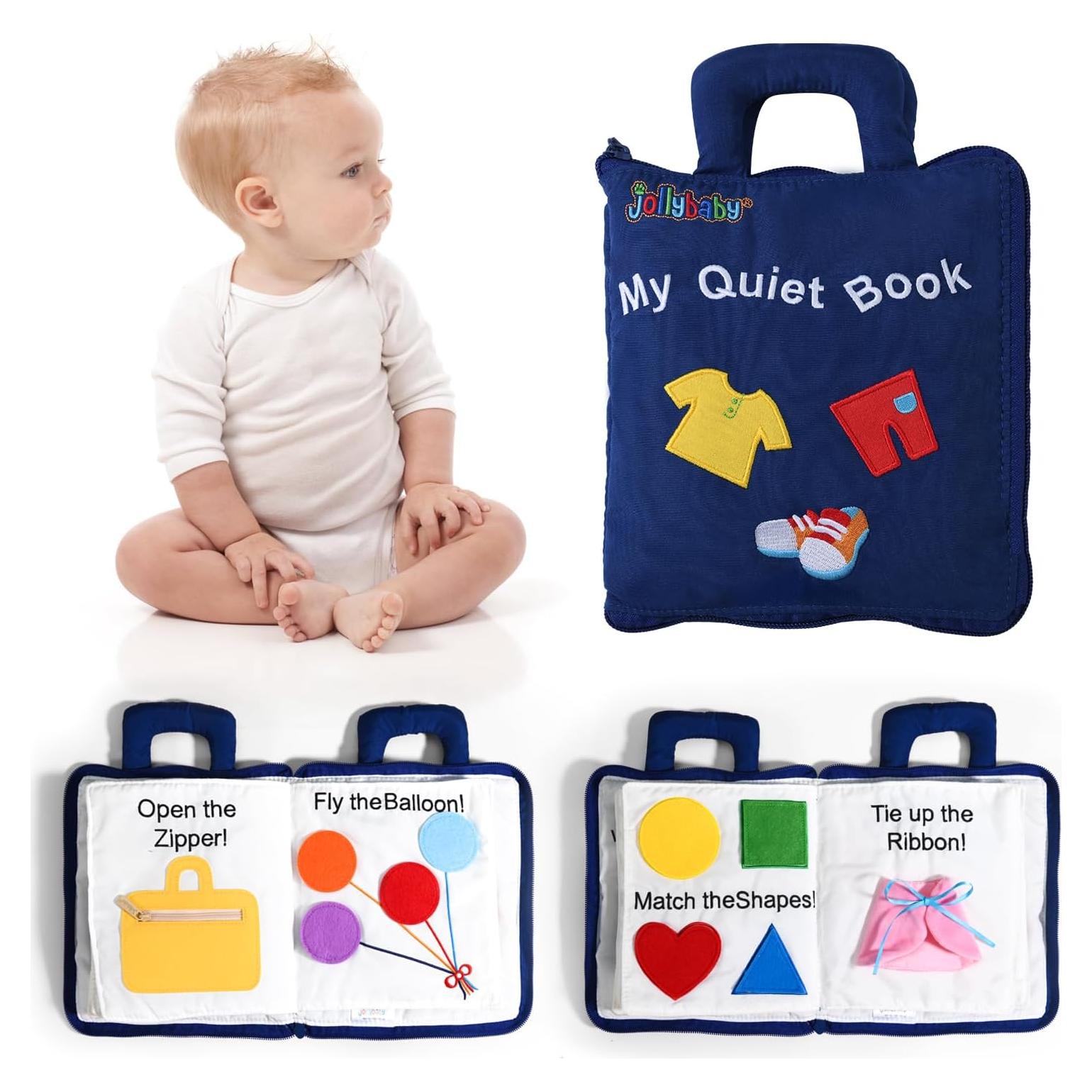 Libro Silencioso Suave Jollybaby para Bebés 0-4 Años - 10 Actividades