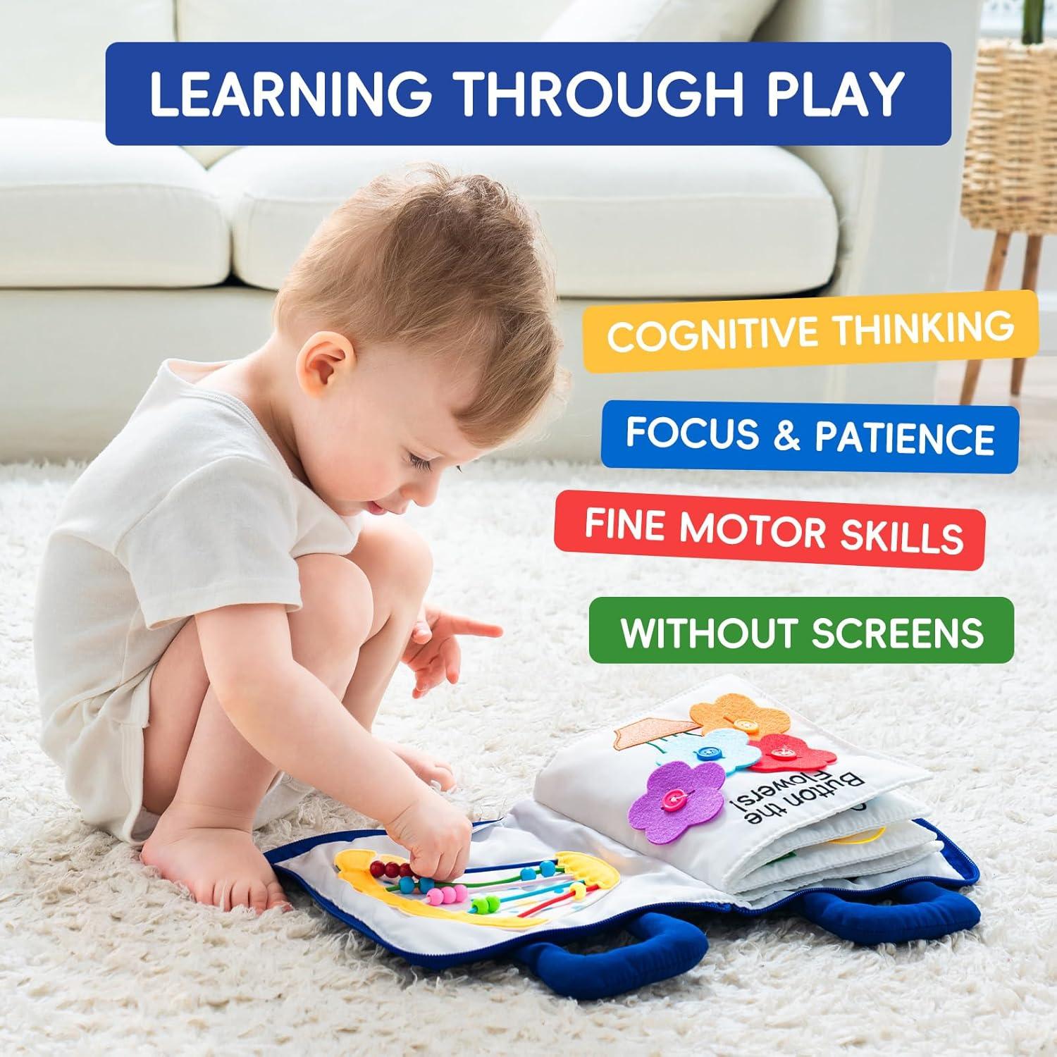 Libro Silencioso Suave Jollybaby para Bebés 0-4 Años - 10 Actividades