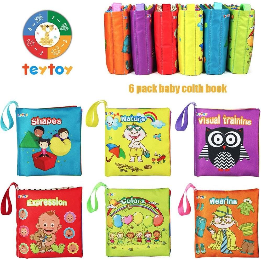 Libro Suave para Bebés teytoy - 6 PCS Educativos 0-3 meses