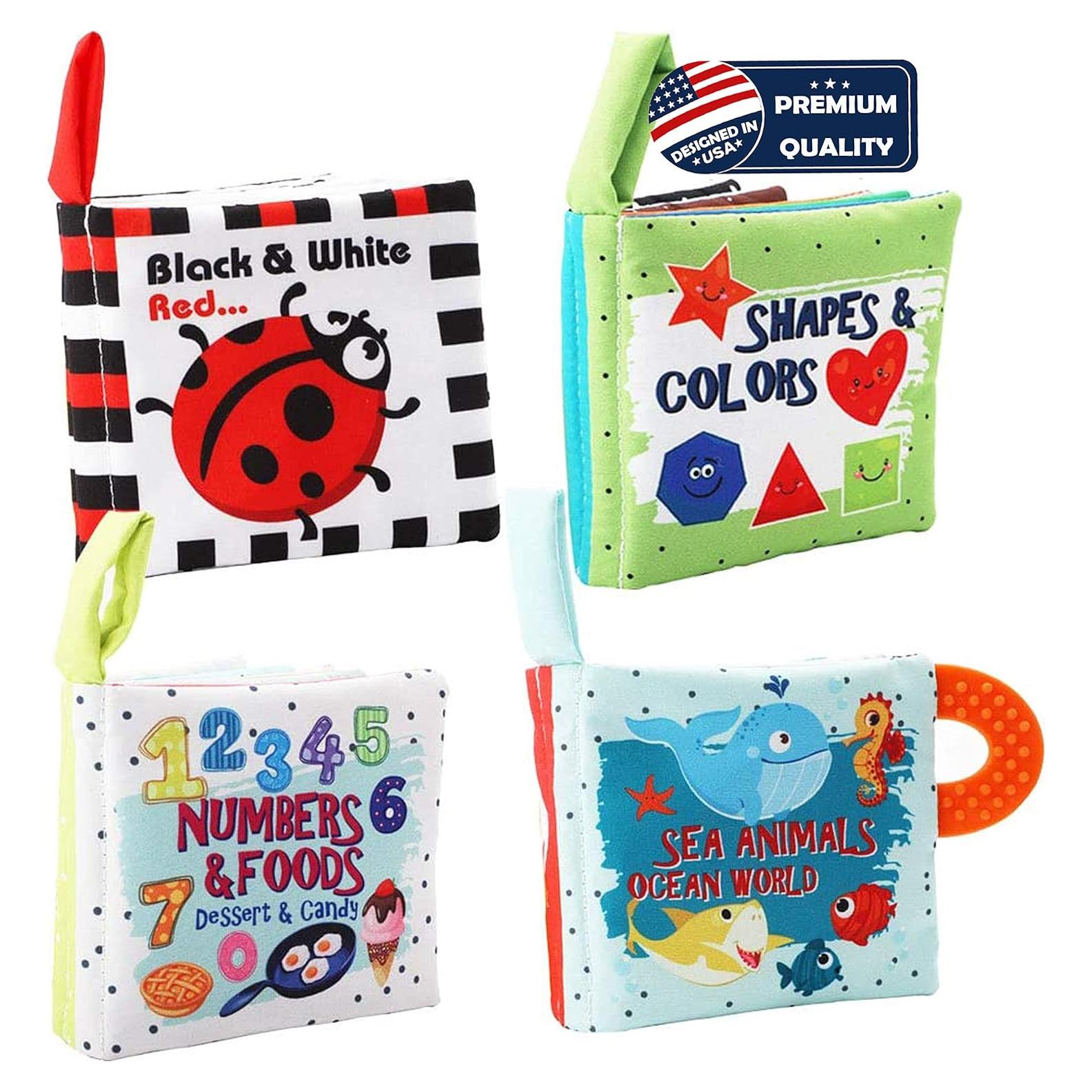 Conjunto de Libros de Tela Suaves Bebe Mondo - 4 Piezas