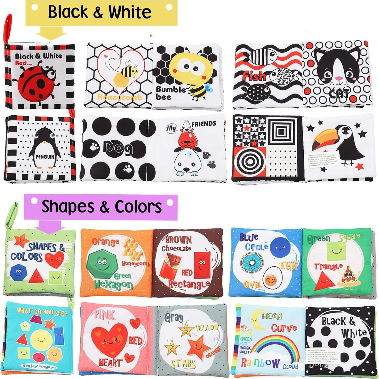 Conjunto de Libros de Tela Suaves Bebe Mondo - 4 Piezas