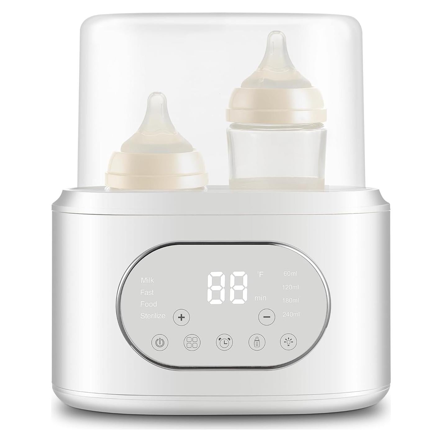 Calentador de Botellas 10-en-1 AMZBABYCHEF Doble con Luz Nocturna