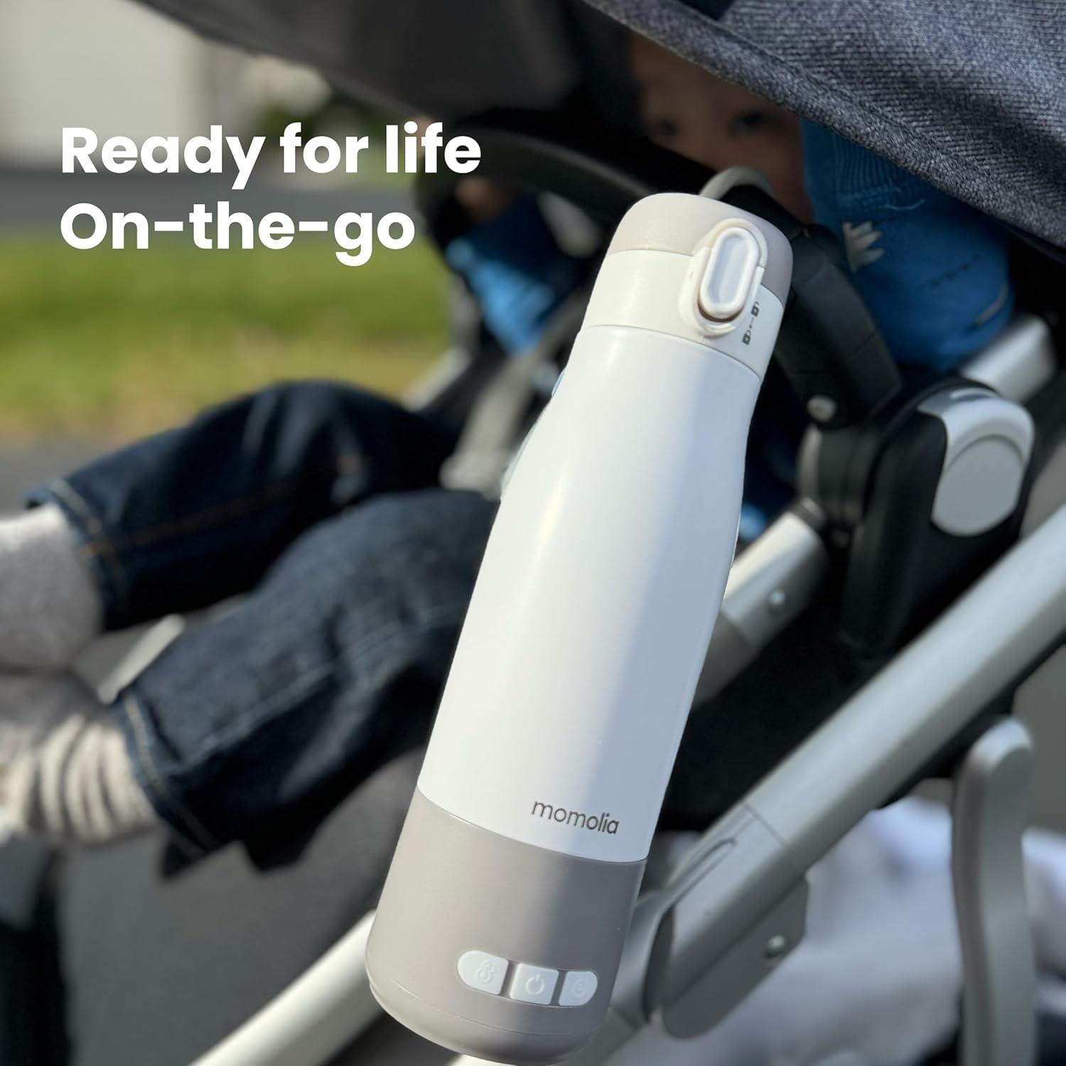 Calentador de Leche Portátil Momolia 355 ml Inalámbrico Gris