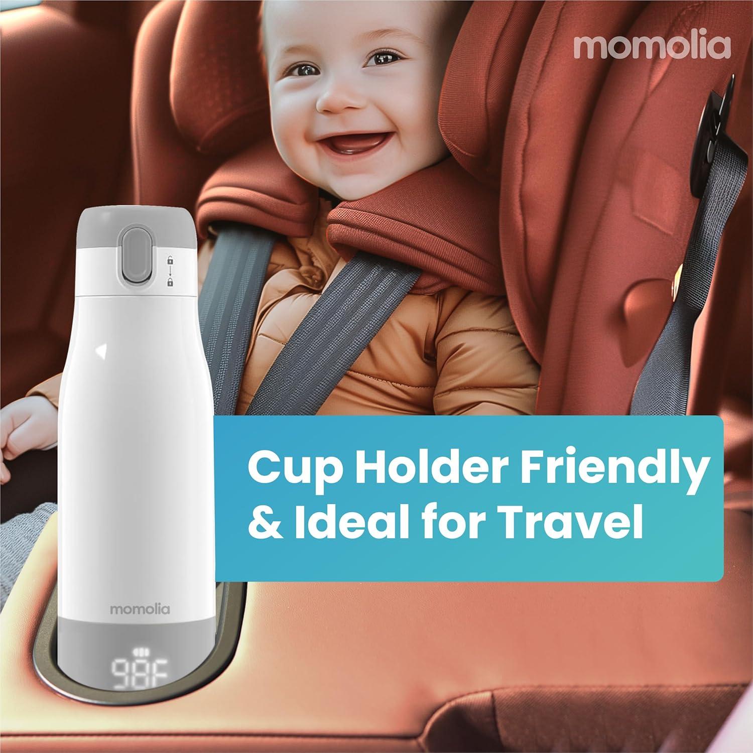 Calentador de Leche Portátil Momolia 355 ml Inalámbrico Gris
