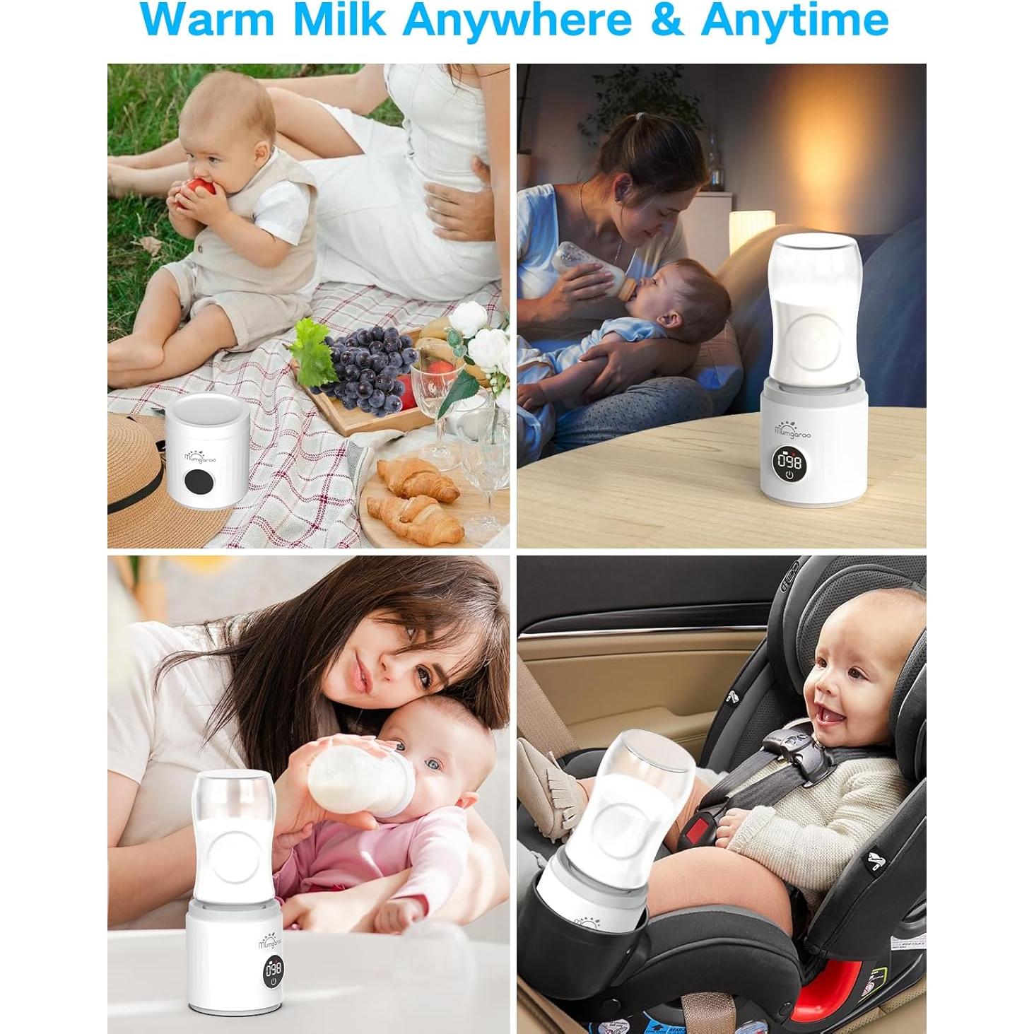 Calentador de Botellas Portátil Mumgaroo 9000mAh con 4 Adaptadores