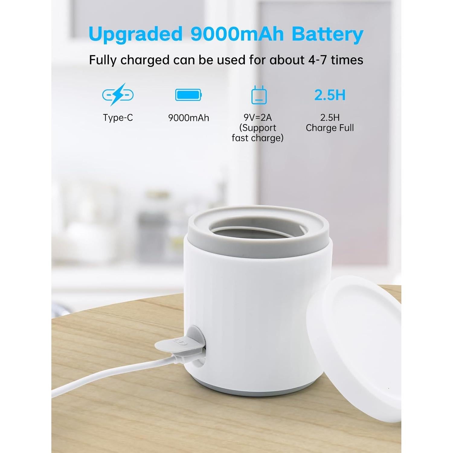 Calentador de Botellas Portátil Mumgaroo 9000mAh con 4 Adaptadores