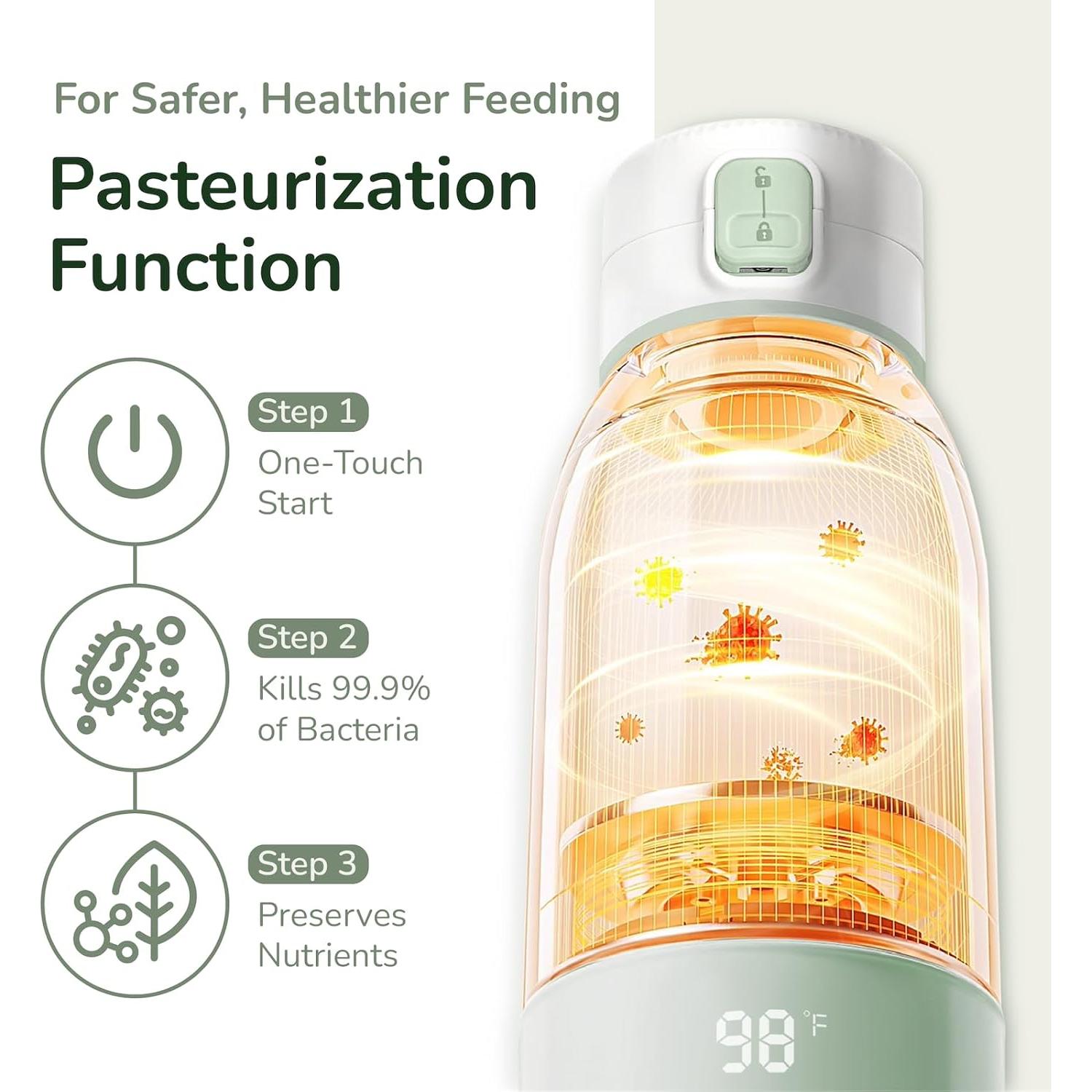 Calentador de Leche Portátil Momolia 0.5L con Pasteurización