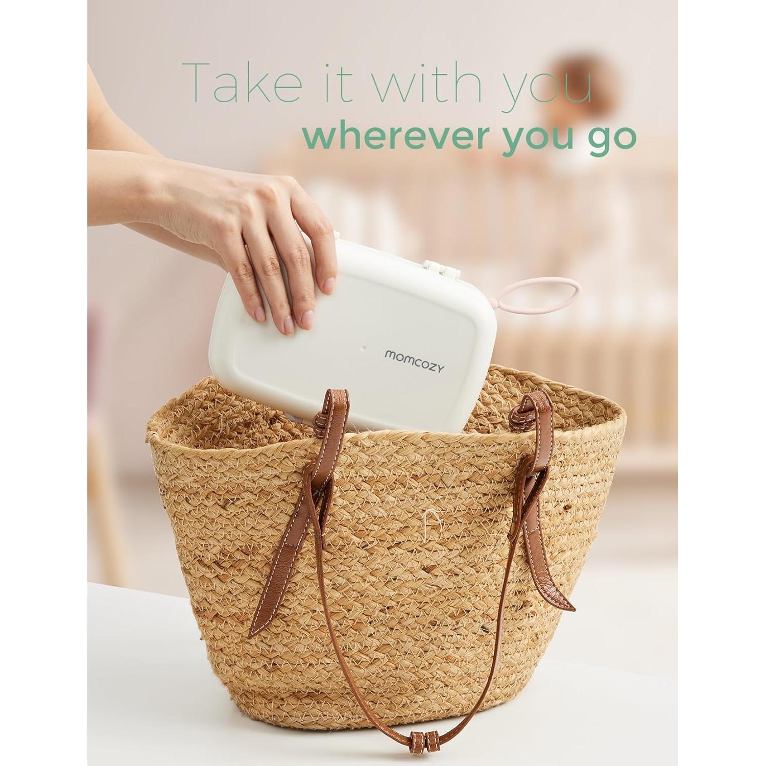 Calentador de Leche Portátil Momcozy 500ml y Cepillo 7 en 1