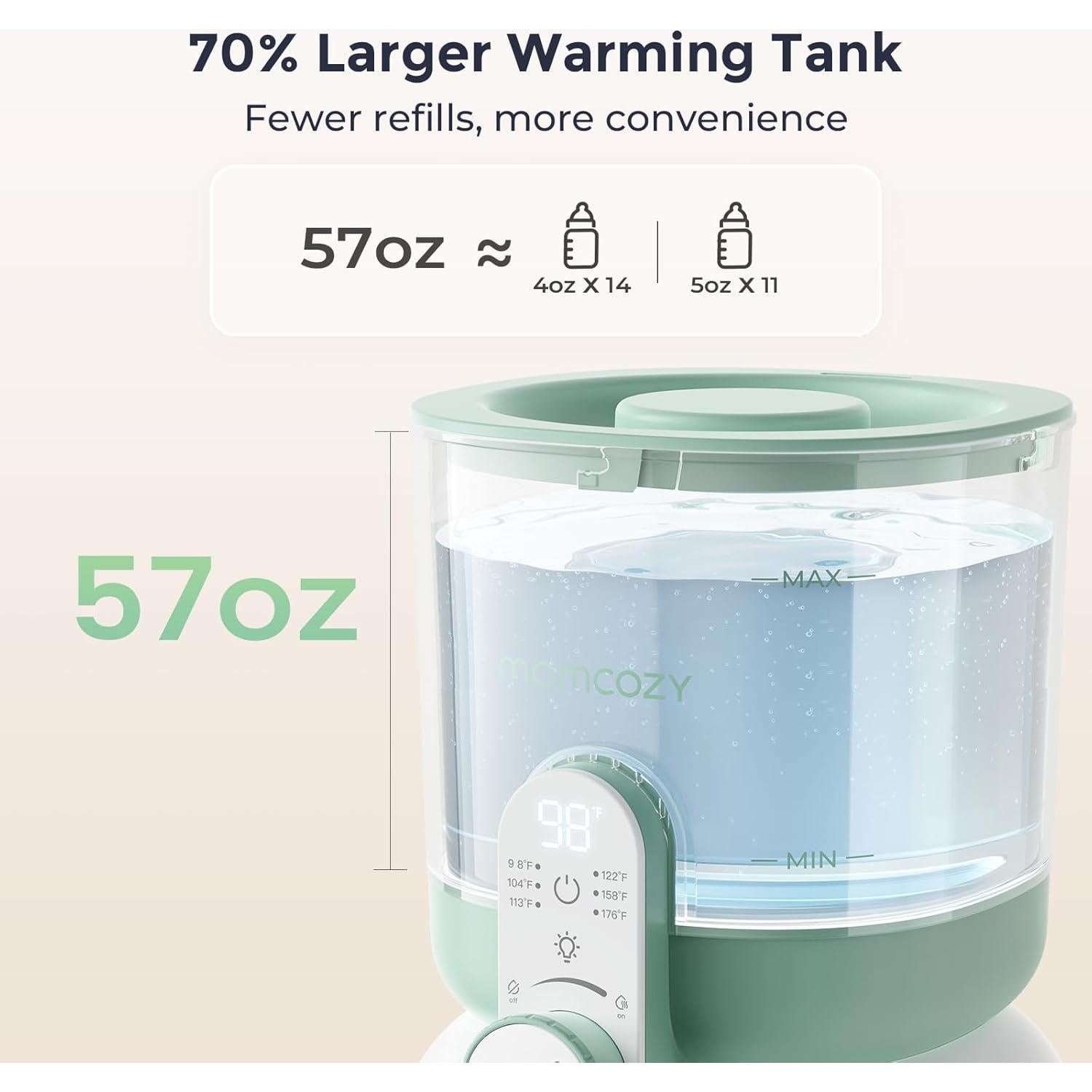 Calentador de Agua Instantáneo Momcozy 1.69L con Doble Luz