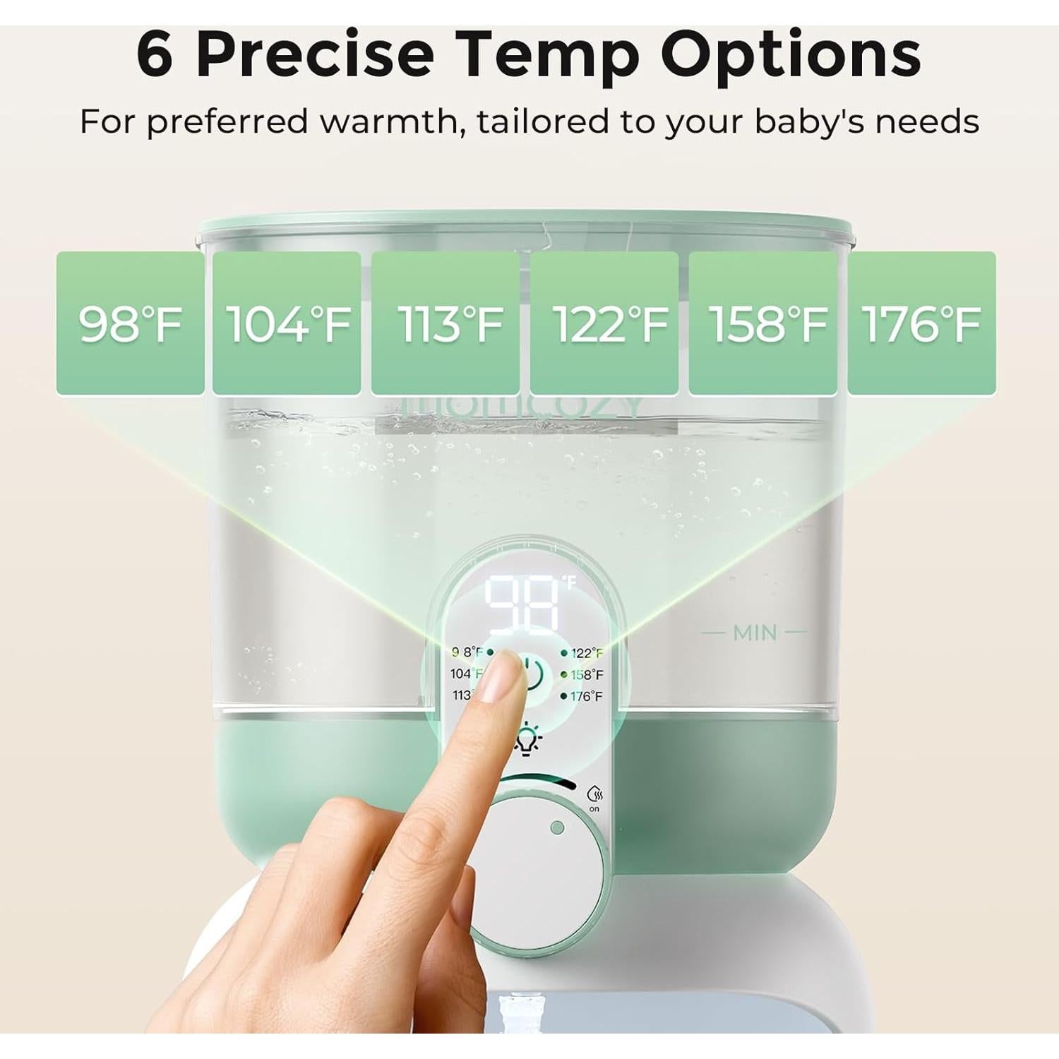 Calentador de Agua Instantáneo Momcozy 1.69L con Doble Luz