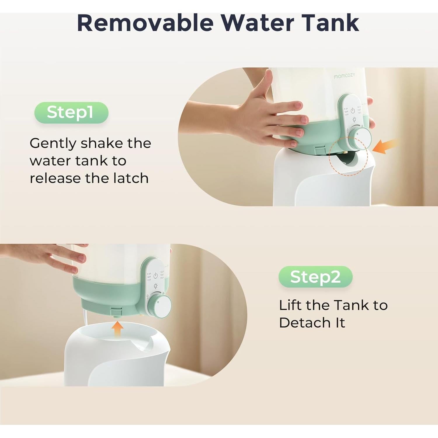 Calentador de Agua Instantáneo Momcozy 1.69L con Doble Luz