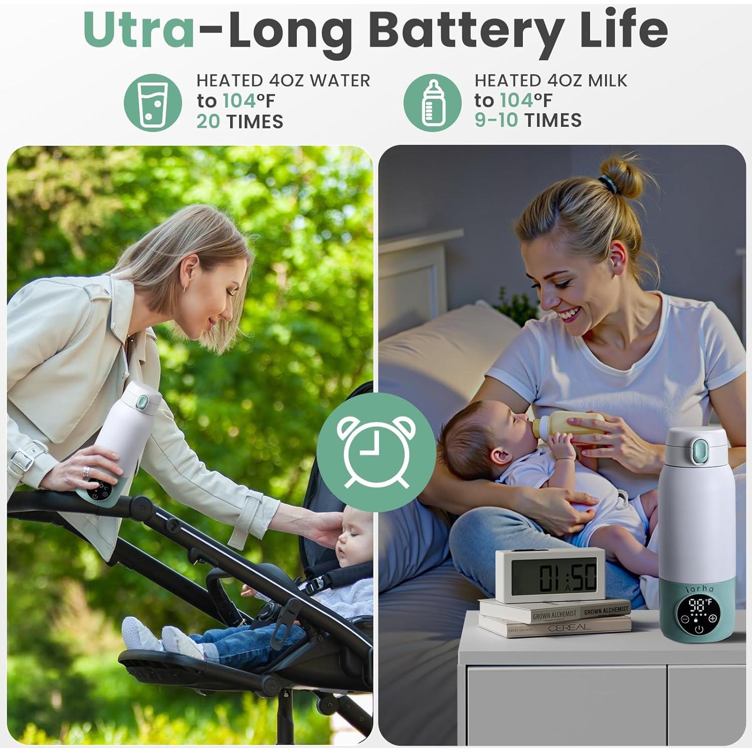 Calentador de Leche Portátil Iarha 500ml con Pantalla LCD