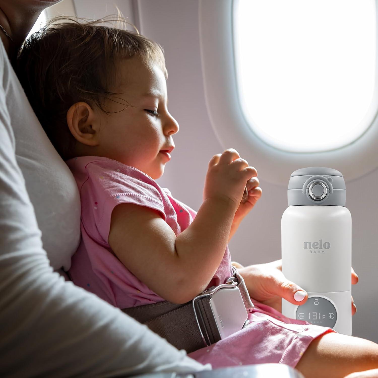 Calentador de Leche Portátil NELO 16oz Acero Inoxidable Libre BPA