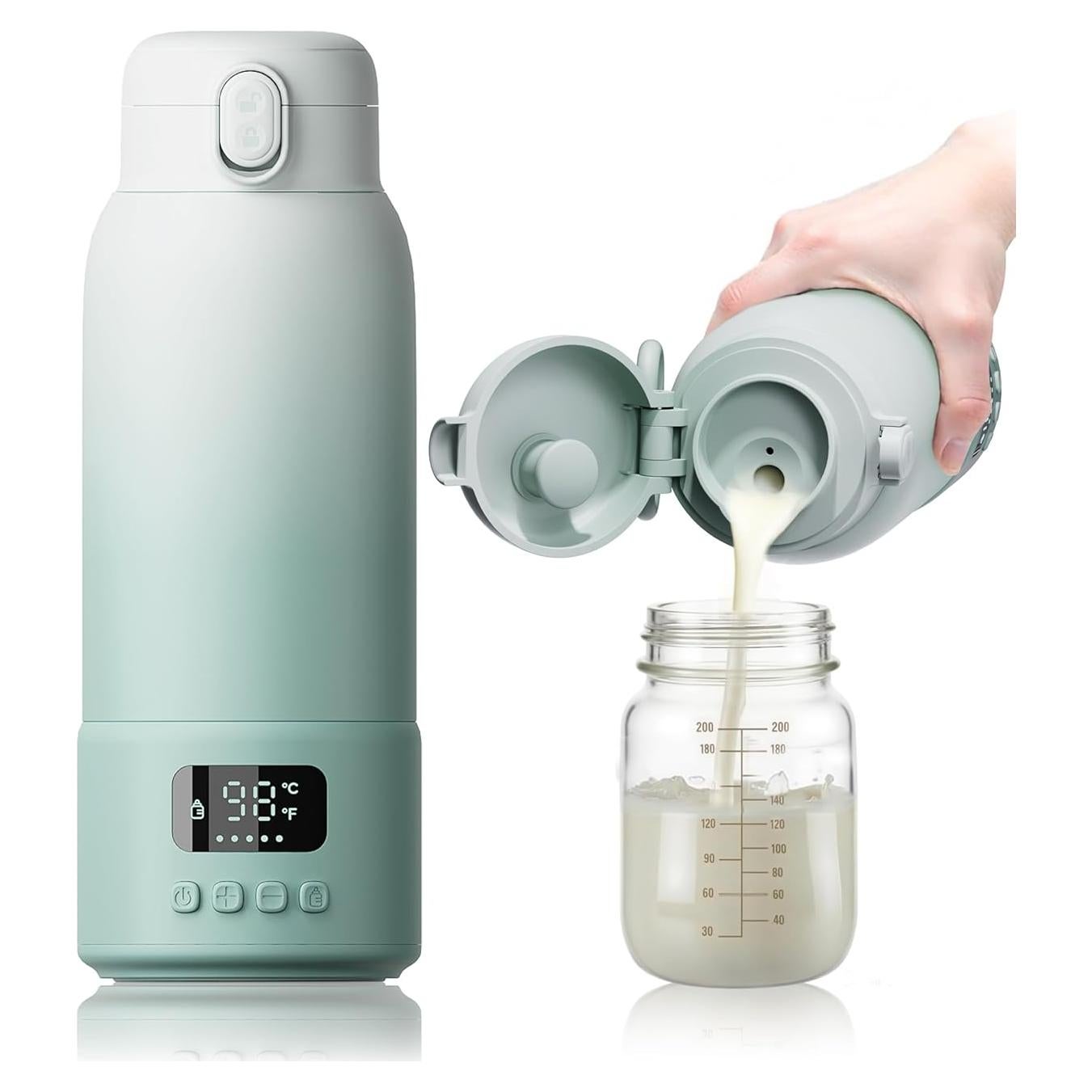 Calentador de Botellas Portátil Verde 482.8 ml - Calentamiento Rápido