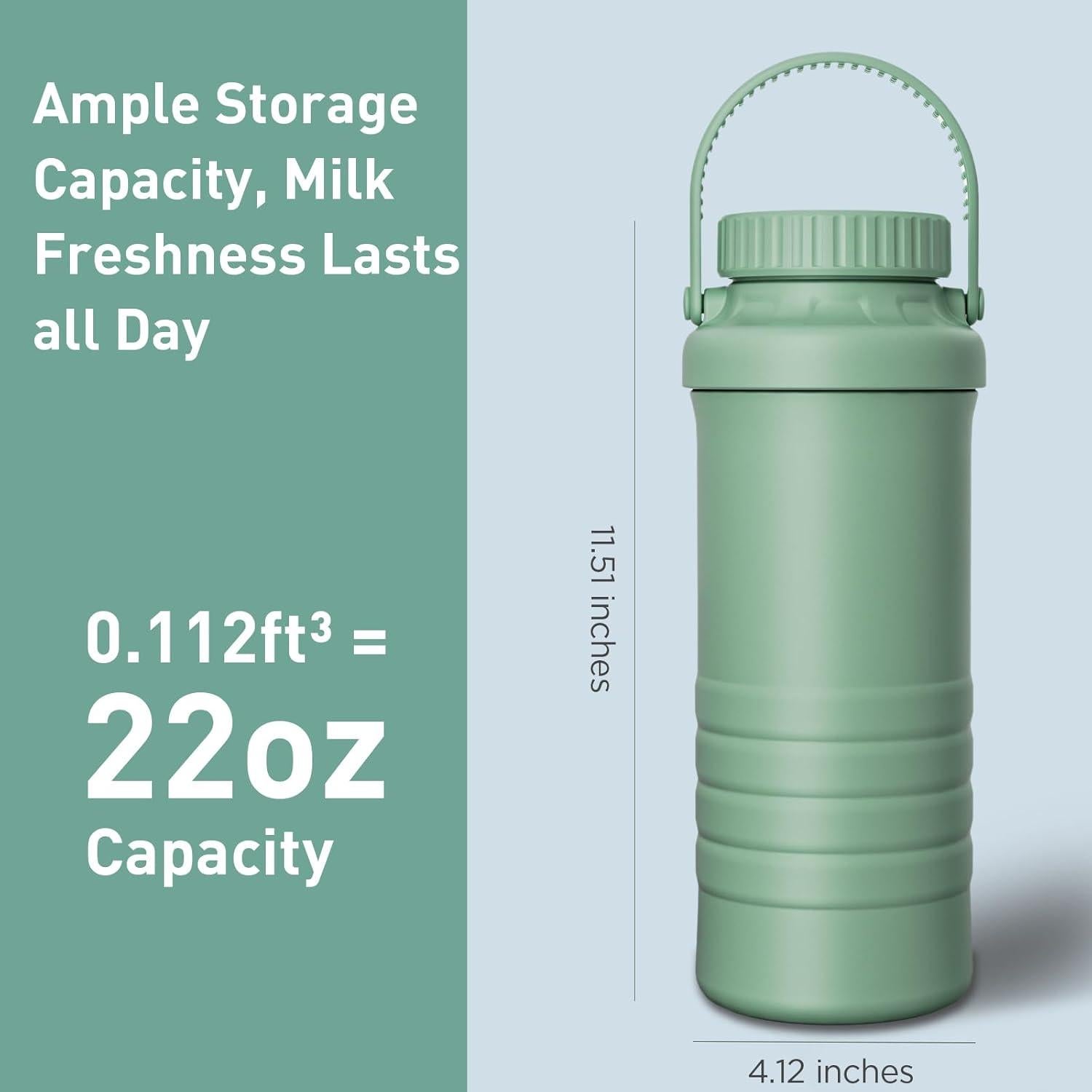 Enfriador de Leche Materna IHOLYLIVE 22oz Verde - 24h Fresco