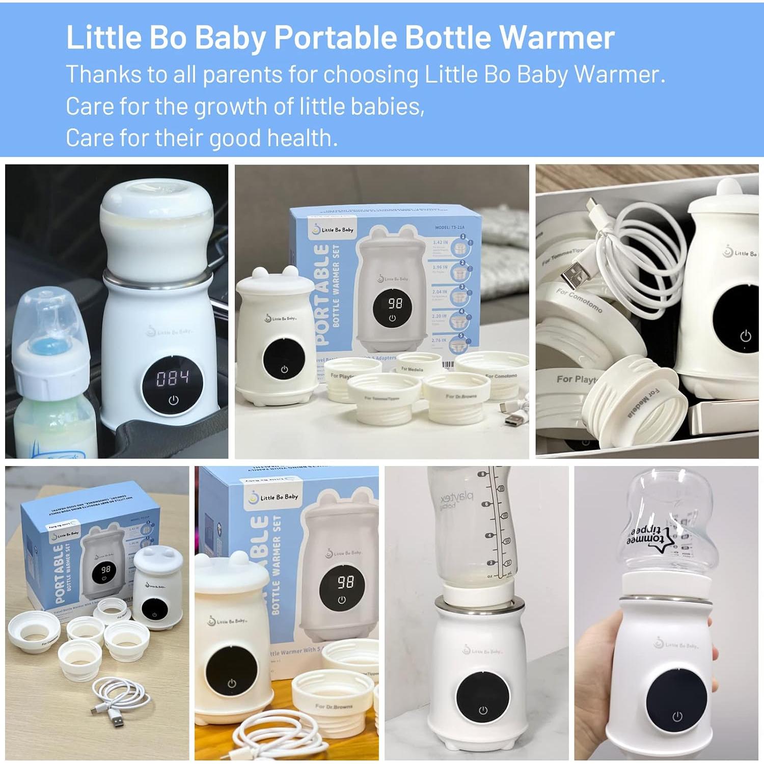 Calentador de Botellas Portátil Little Bo Baby, 4 Temperaturas