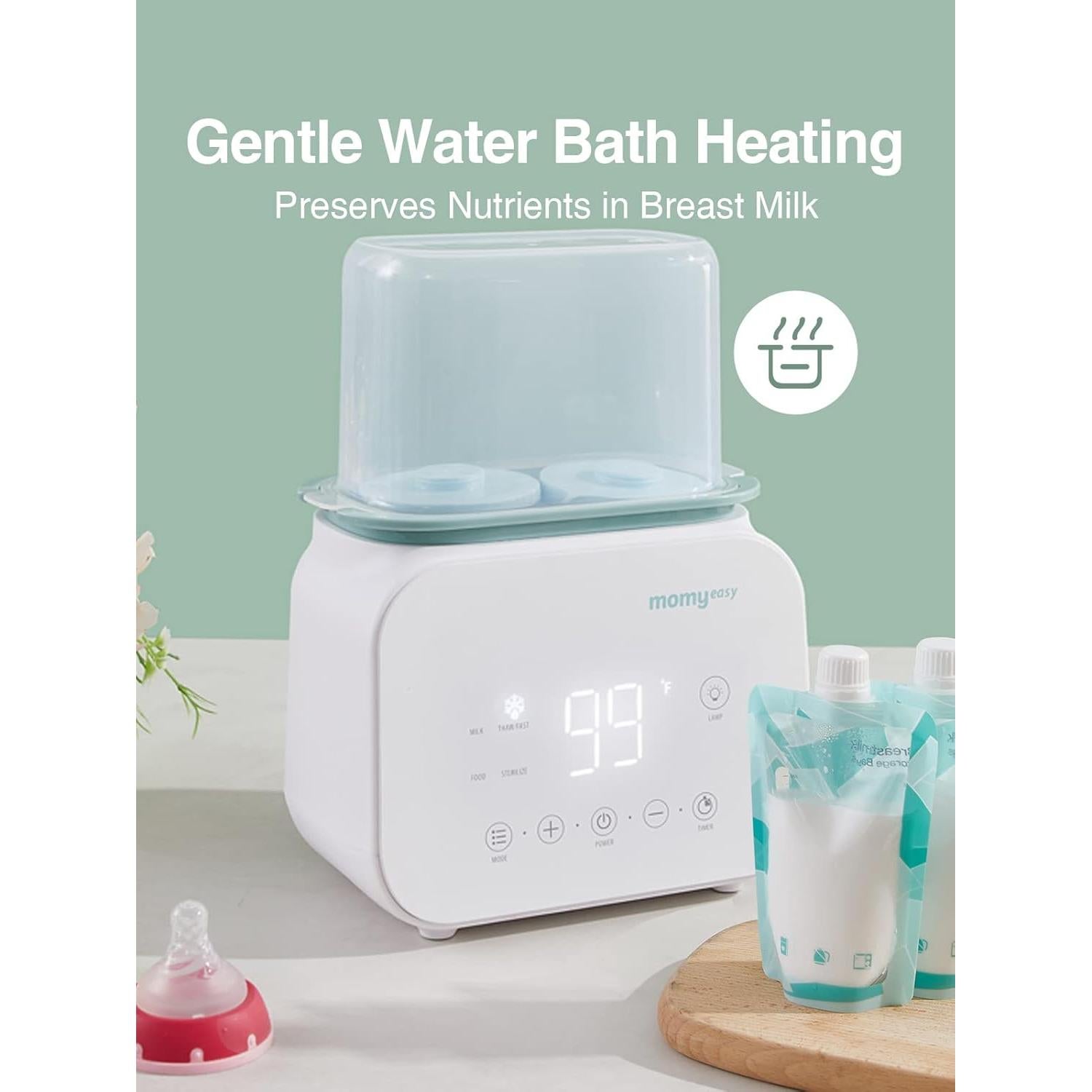 Calentador de Botellas MOMYEASY 7 en 1 Blanco con Control de Temperatura